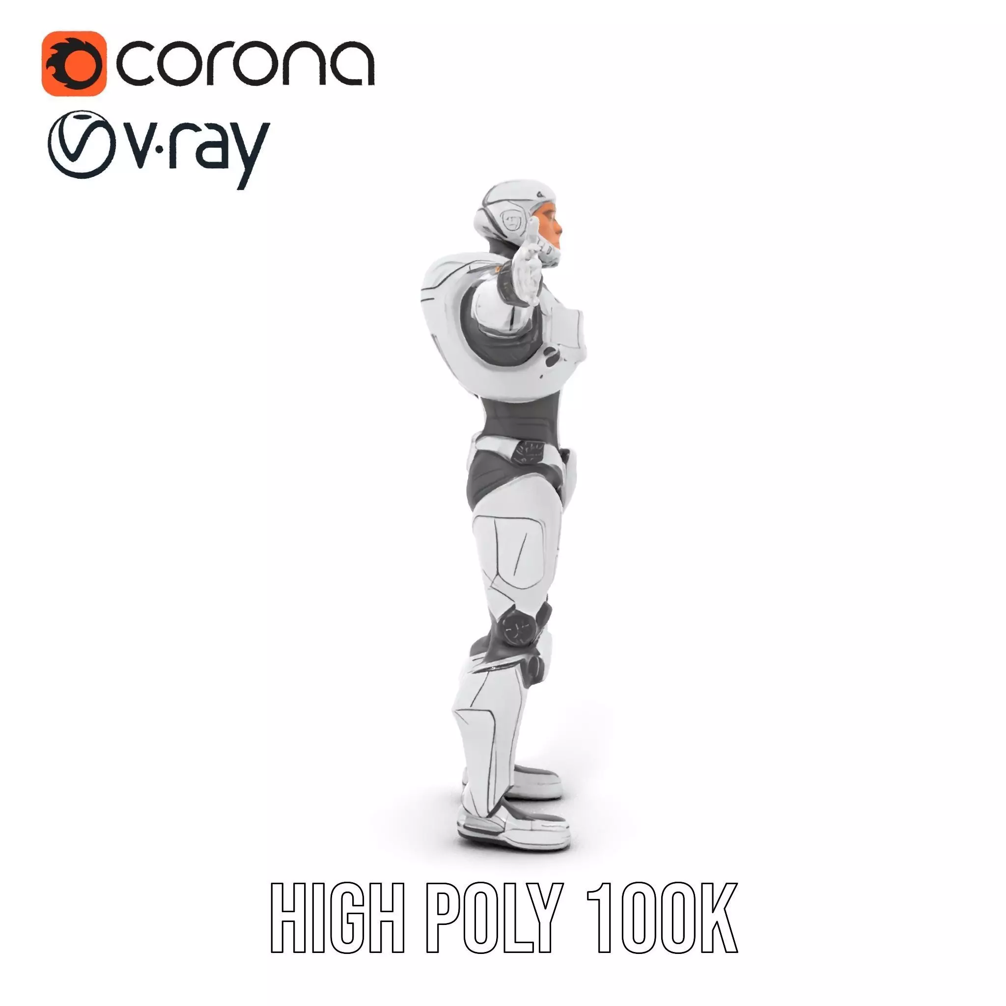 Advanced Android Armor model pack Low-poly 3D model_15