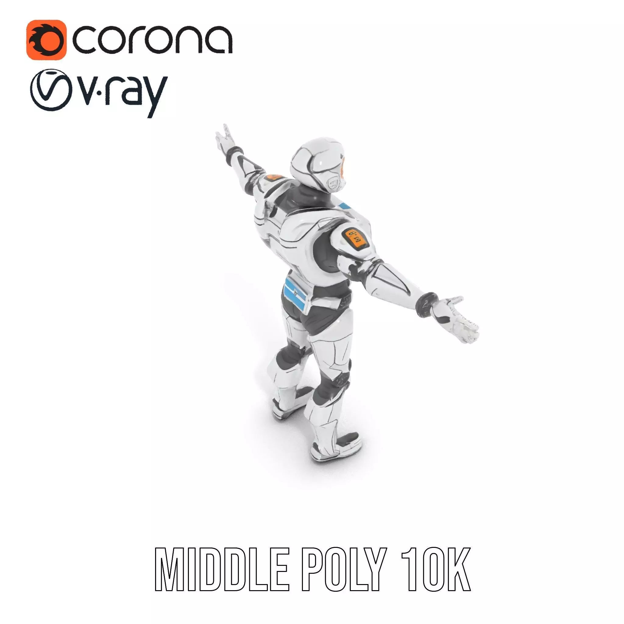 Advanced Android Armor model pack Low-poly 3D model_11