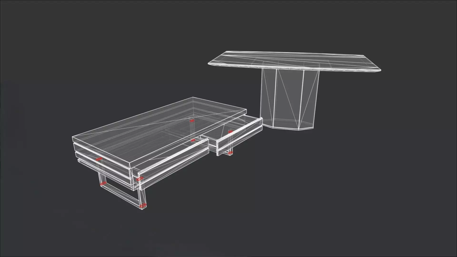 Marble Dining Table And Coffee Table 3D model_2