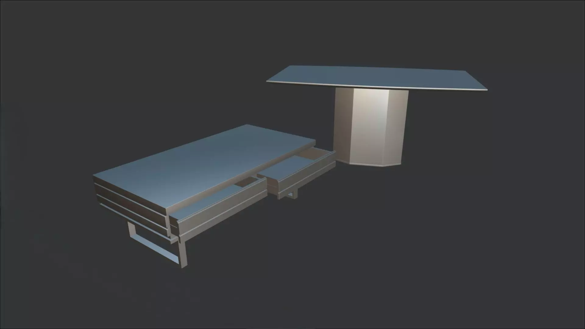 Marble Dining Table And Coffee Table 3D model_1