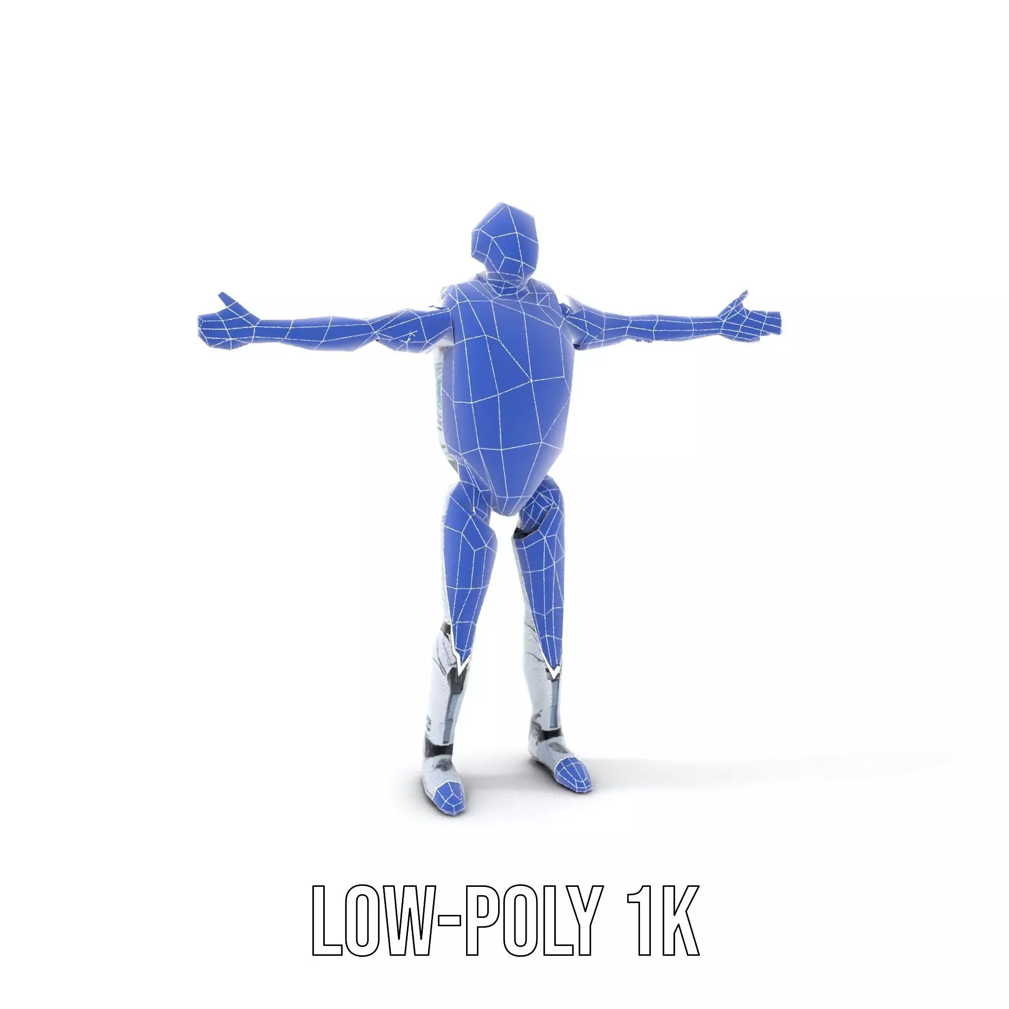 Futuristic Silver Robot model pack Low-poly 3D model_9