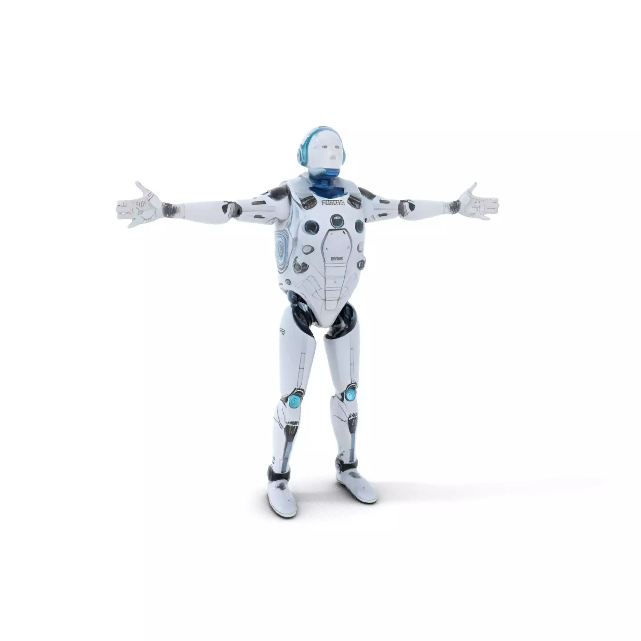 Futuristic Silver Robot model pack Low-poly 3D model_18