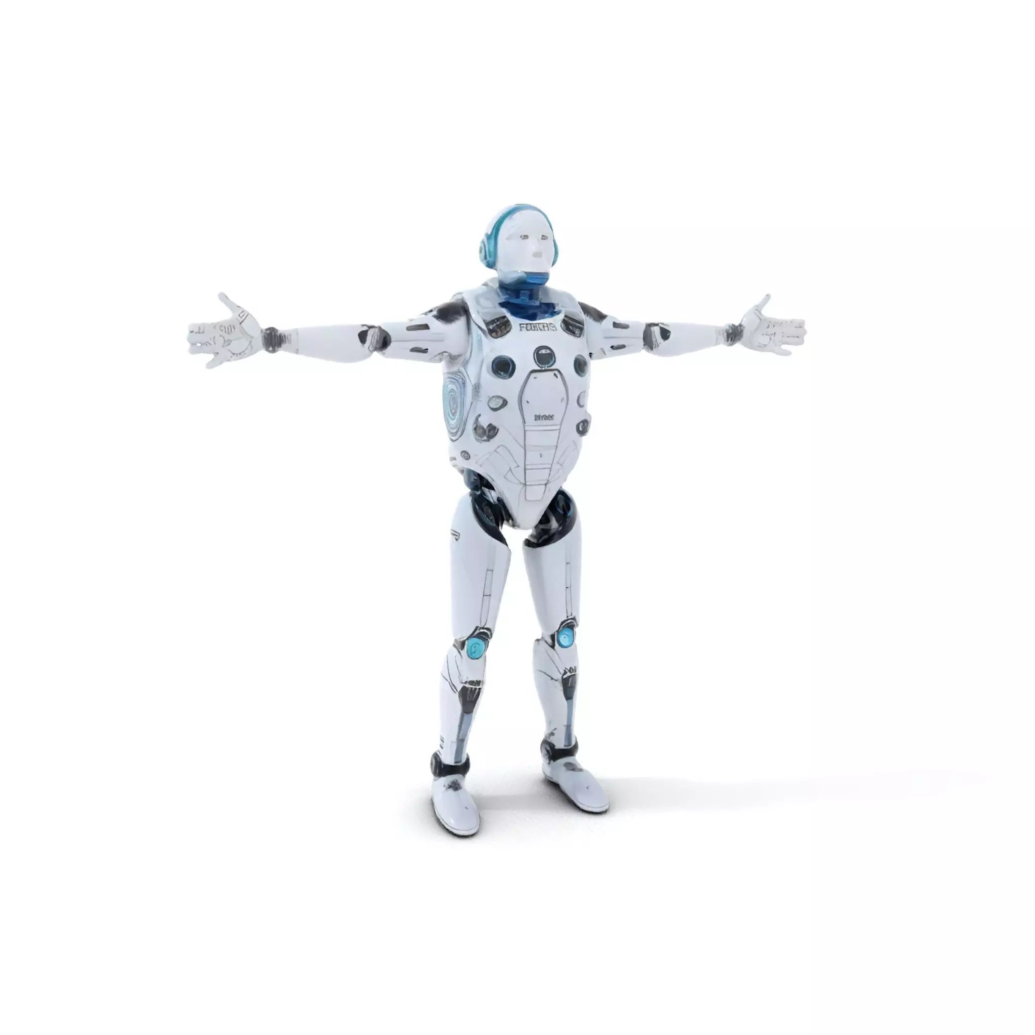 Futuristic Silver Robot model pack Low-poly 3D model_0