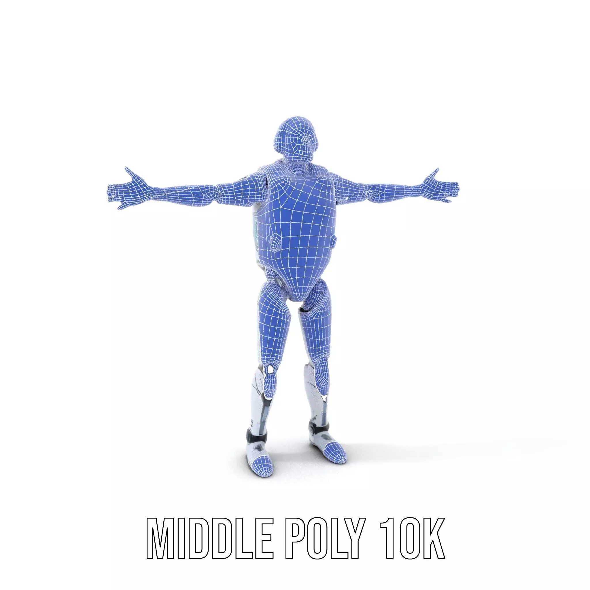 Futuristic Silver Robot model pack Low-poly 3D model_21