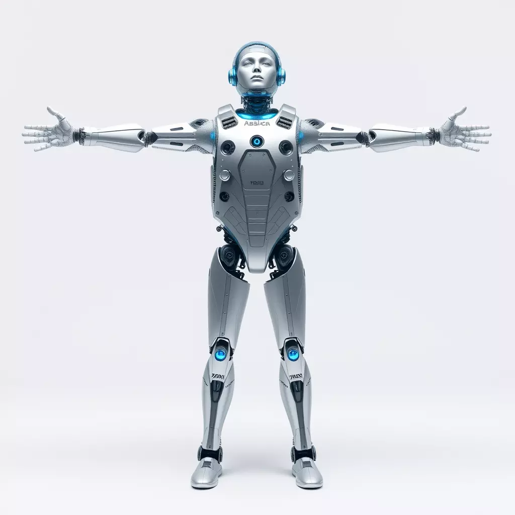 Futuristic Silver Robot model pack Low-poly 3D model_2