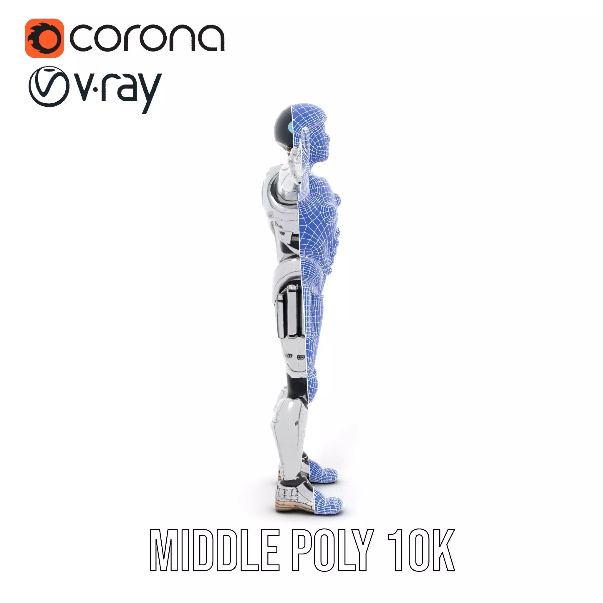Advanced Silver Robot model pack Low-poly 3D model_29