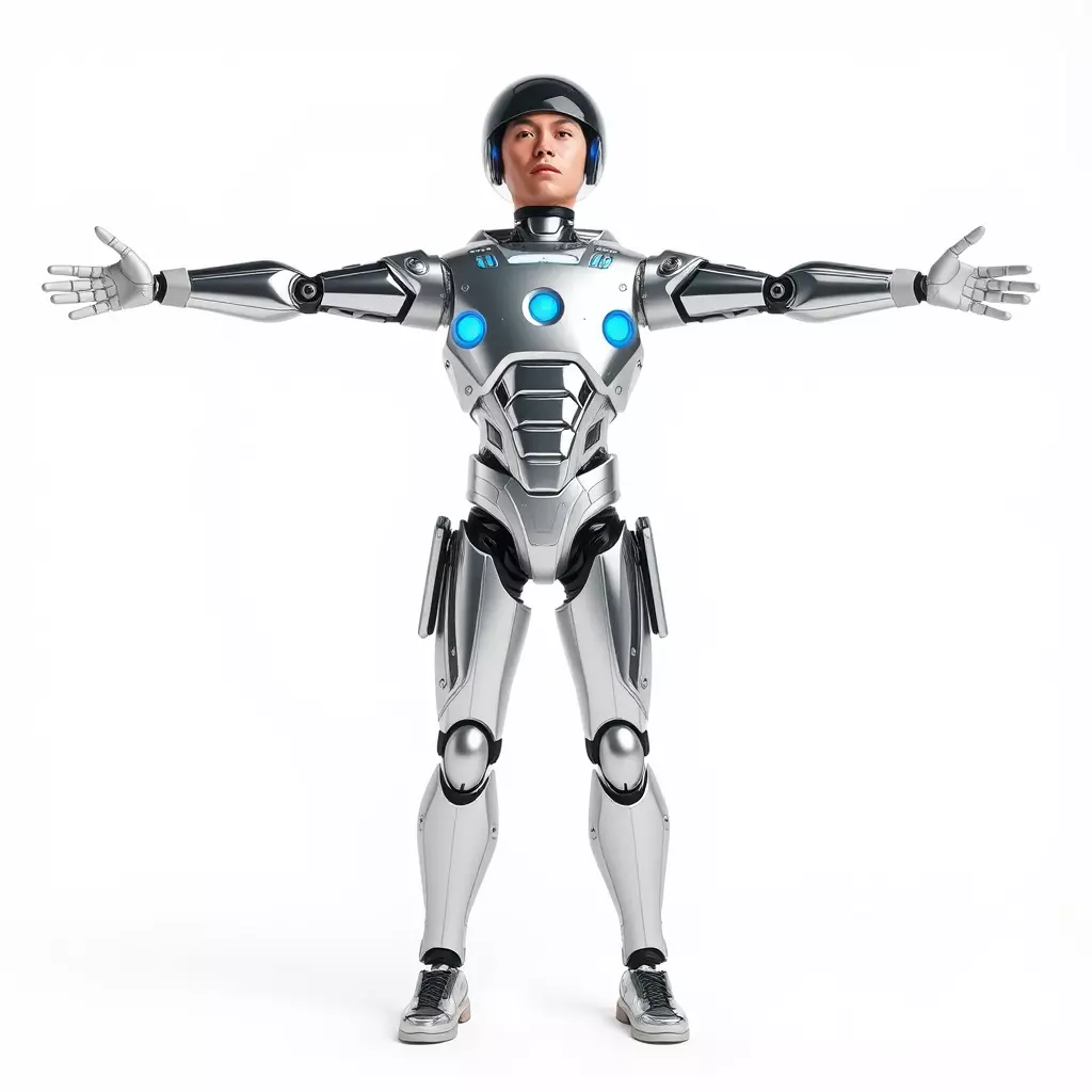 Advanced Silver Robot model pack Low-poly 3D model_2