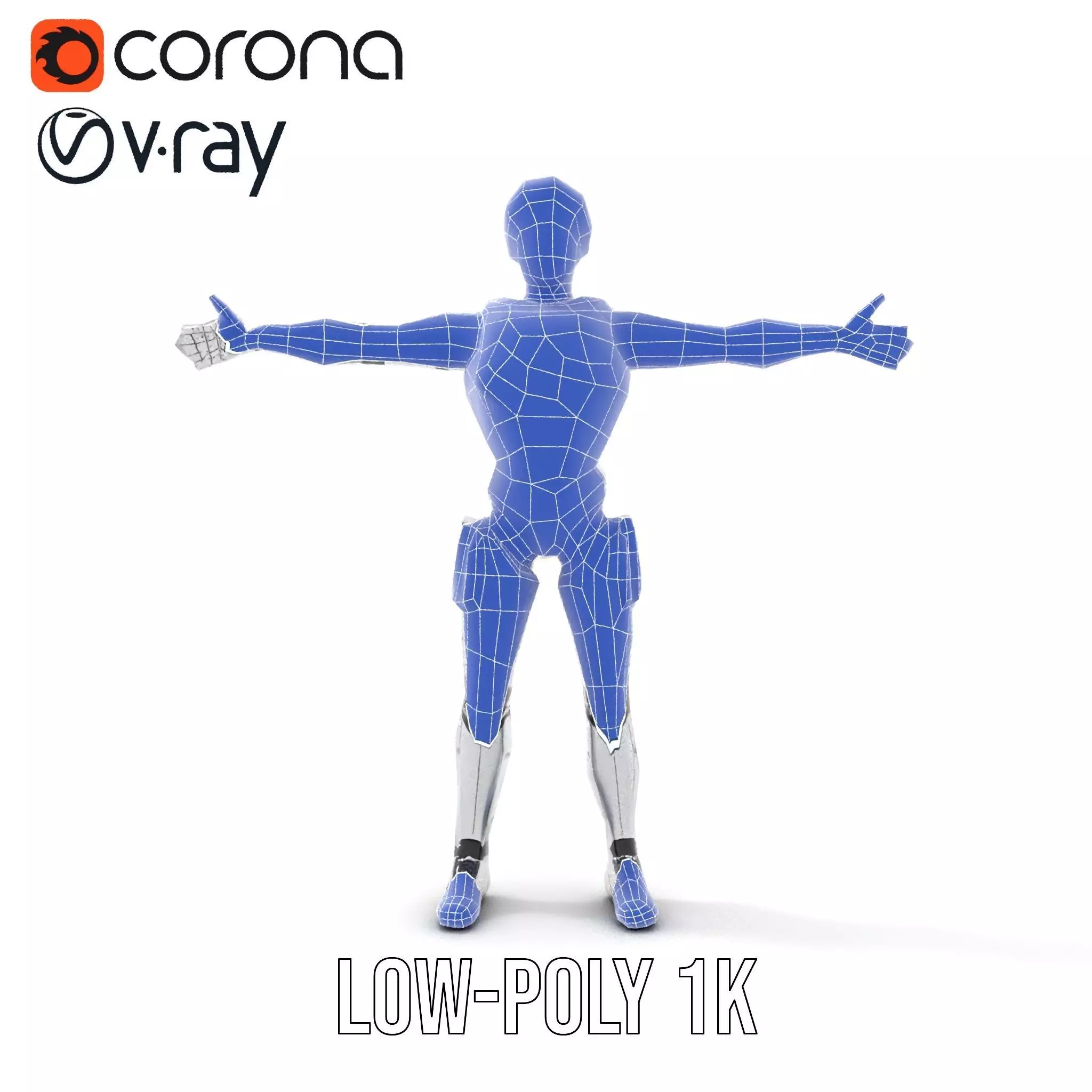Advanced Silver Robot model pack Low-poly 3D model_22