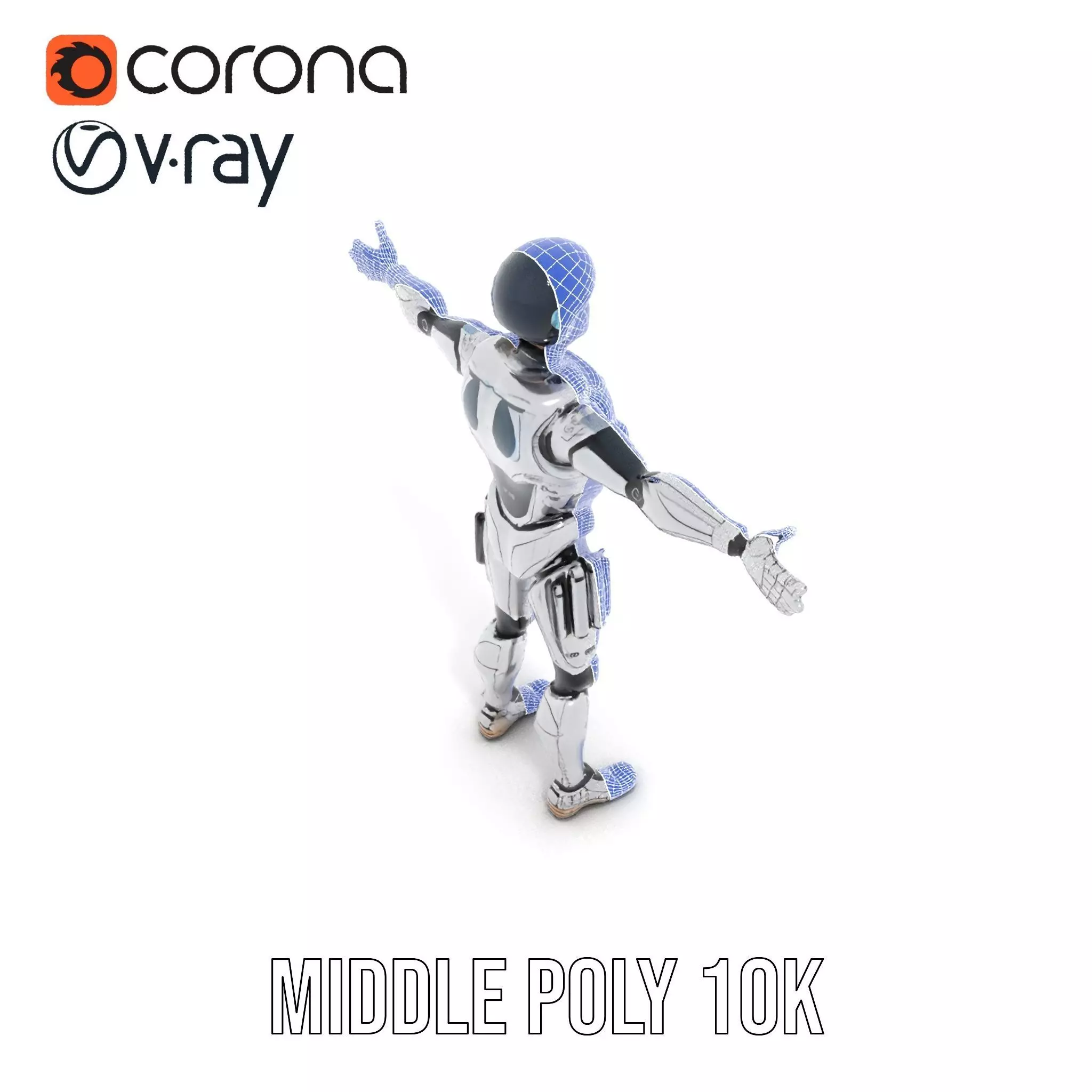 Advanced Silver Robot model pack Low-poly 3D model_27