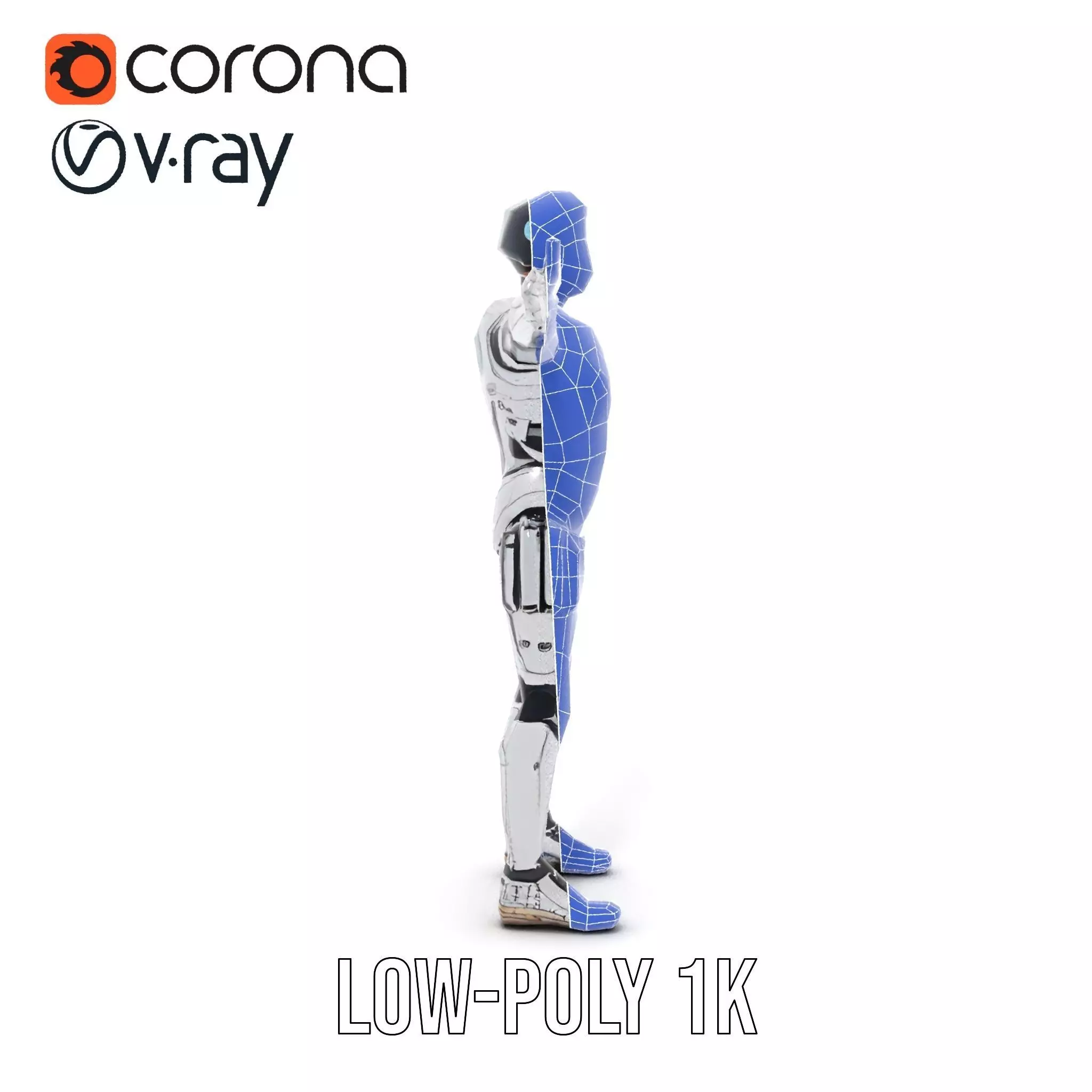Advanced Silver Robot model pack Low-poly 3D model_28