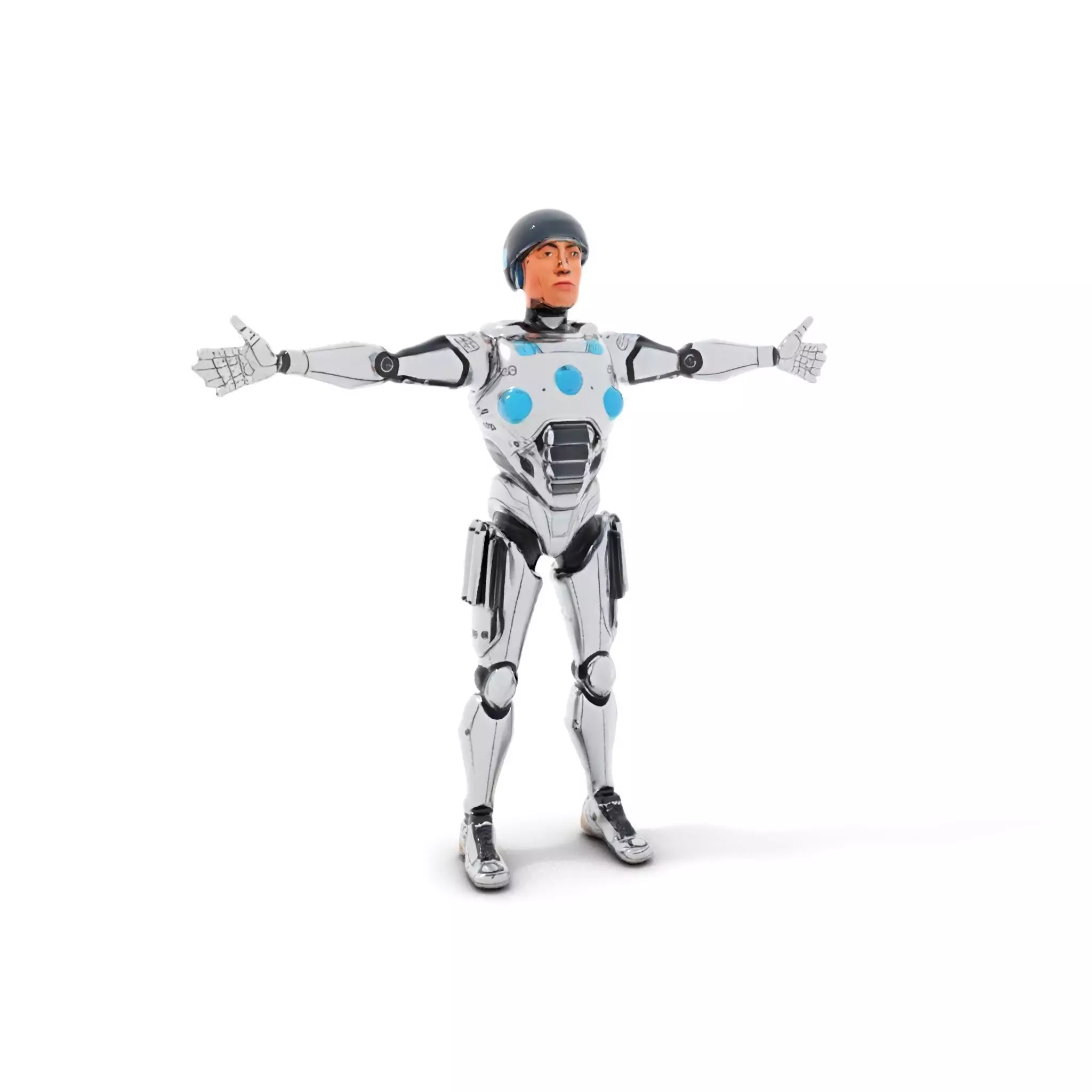 Advanced Silver Robot model pack Low-poly 3D model_0