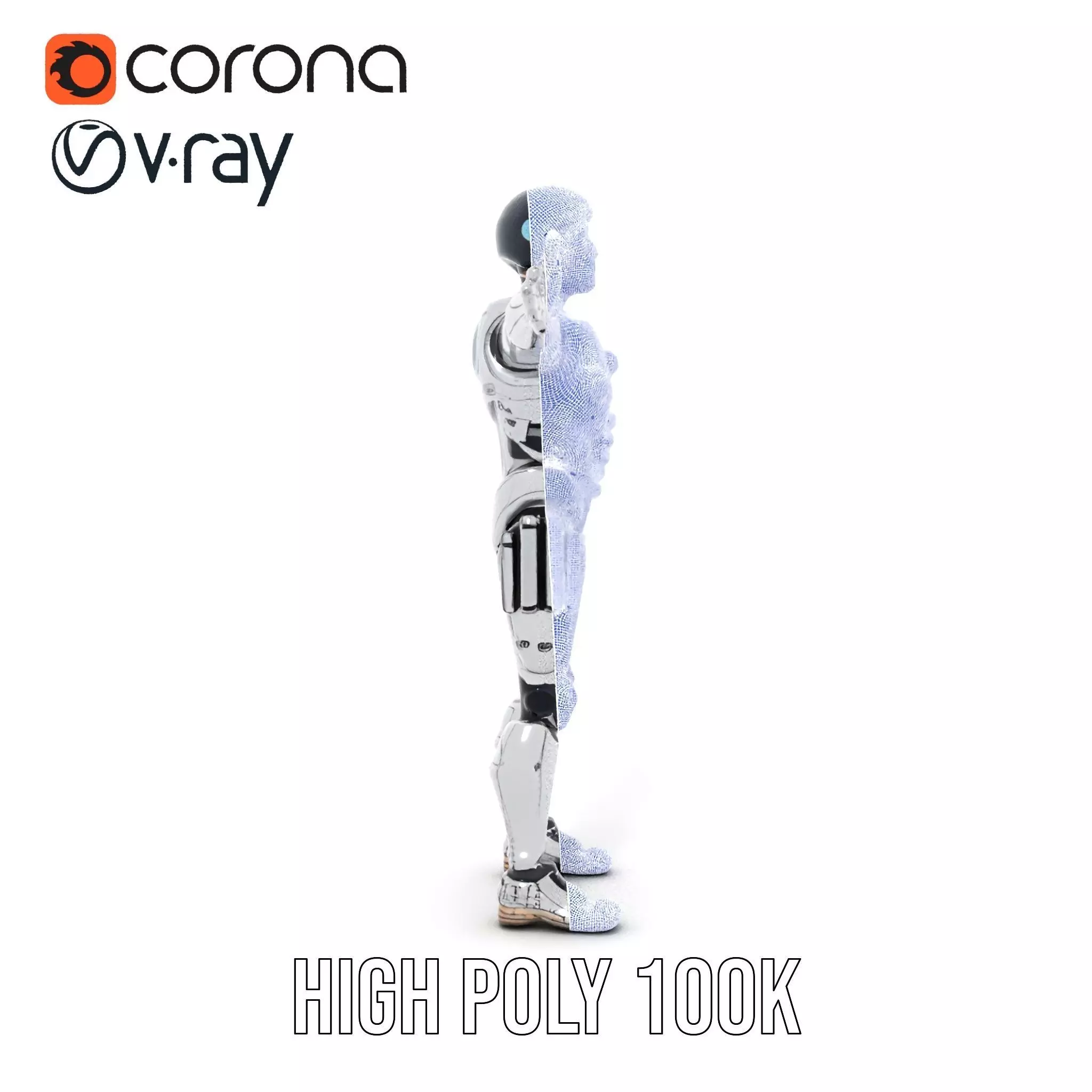 Advanced Silver Robot model pack Low-poly 3D model_34