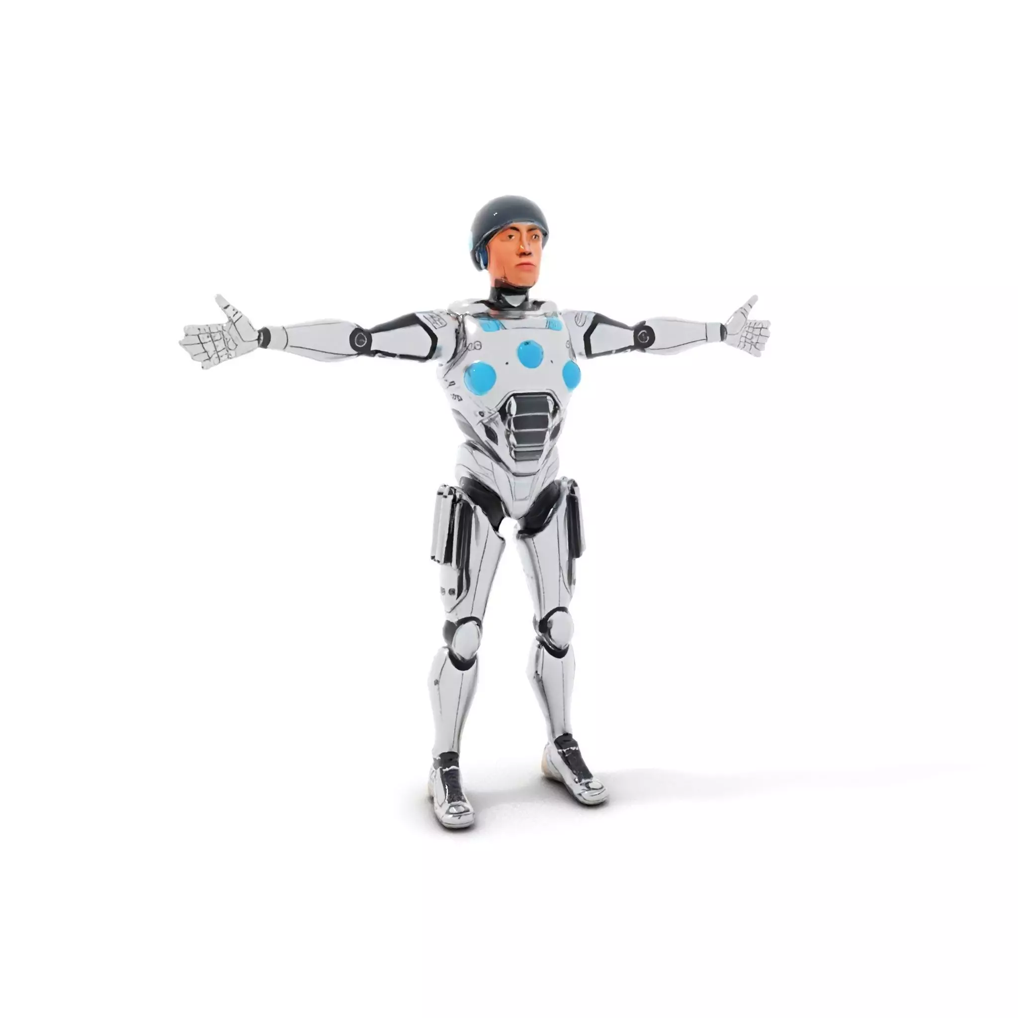 Advanced Silver Robot model pack Low-poly 3D model_6