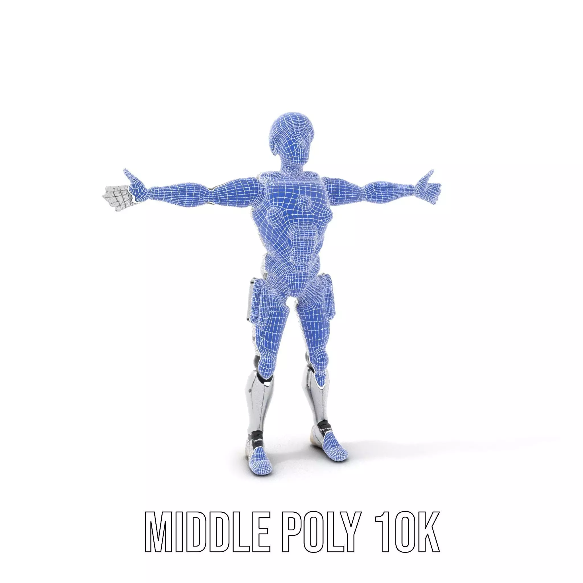 Advanced Silver Robot model pack Low-poly 3D model_16