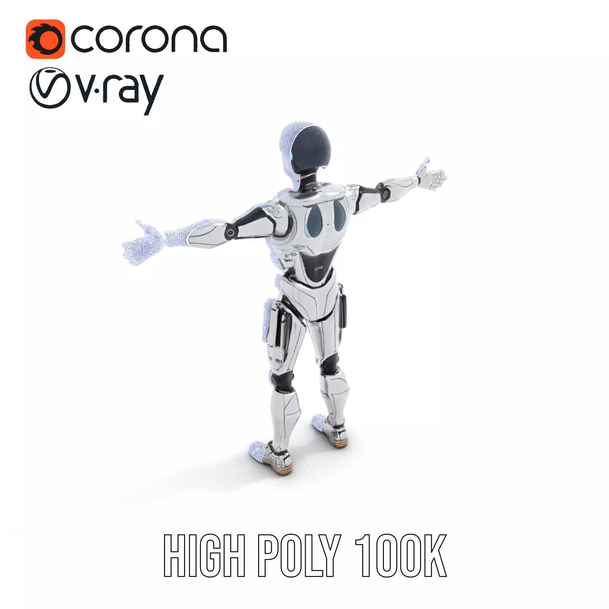 Advanced Silver Robot model pack Low-poly 3D model_33