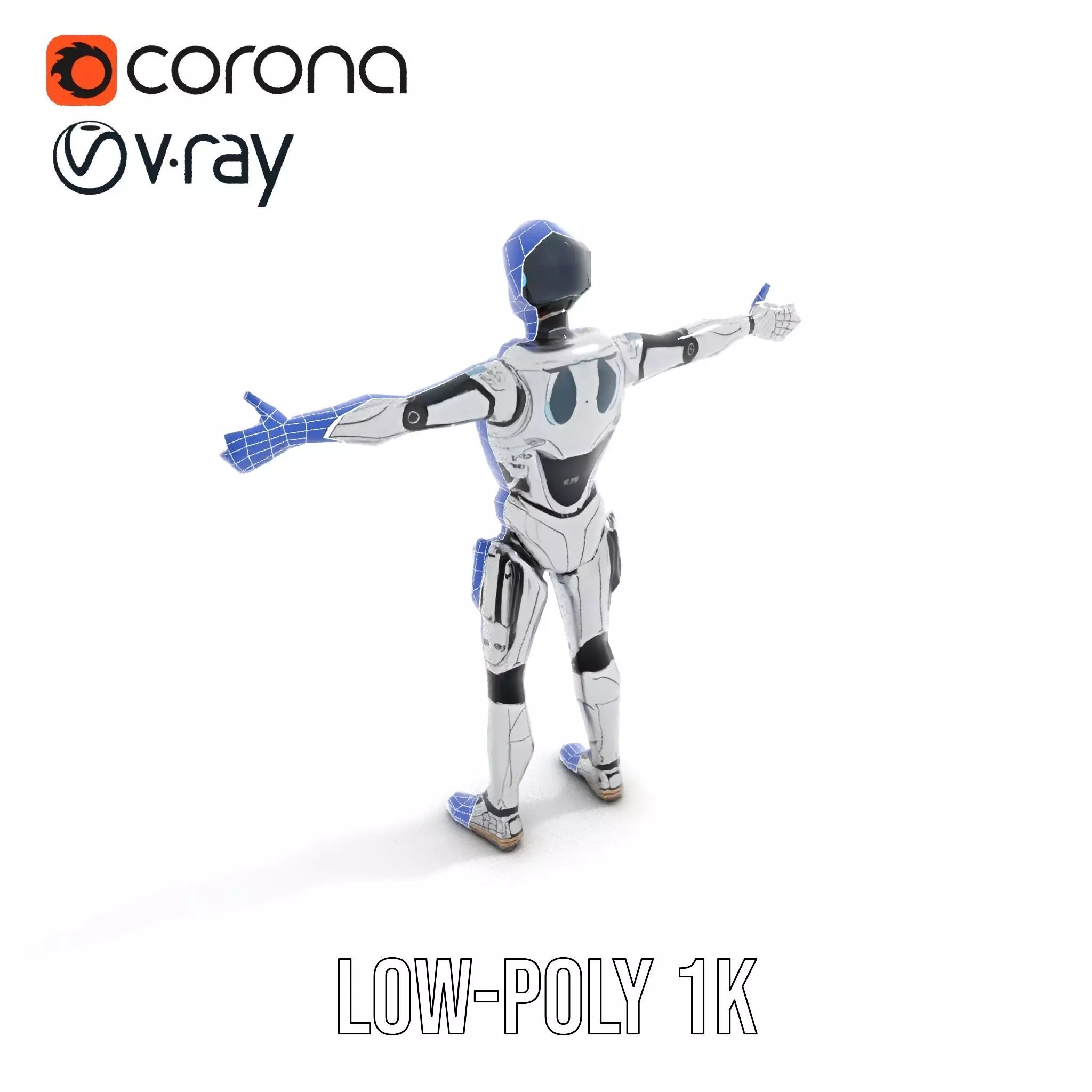 Advanced Silver Robot model pack Low-poly 3D model_25