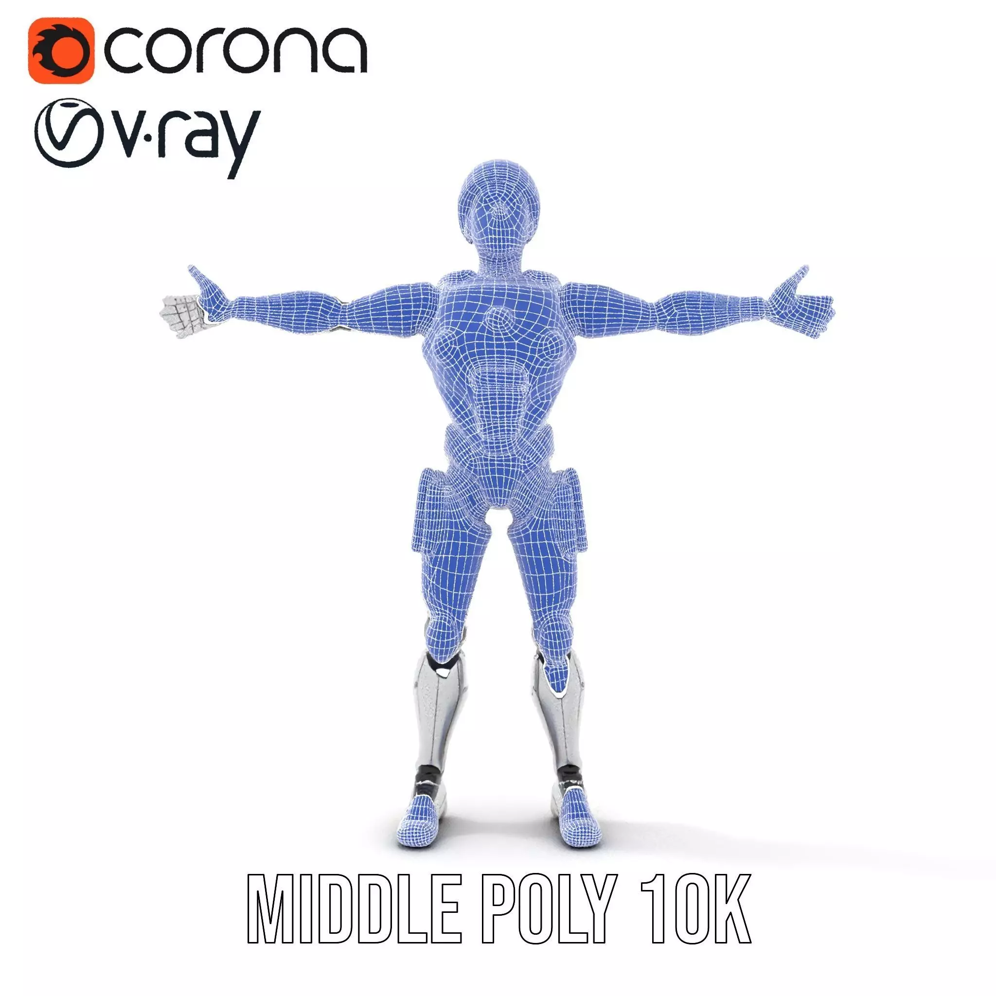 Advanced Silver Robot model pack Low-poly 3D model_24
