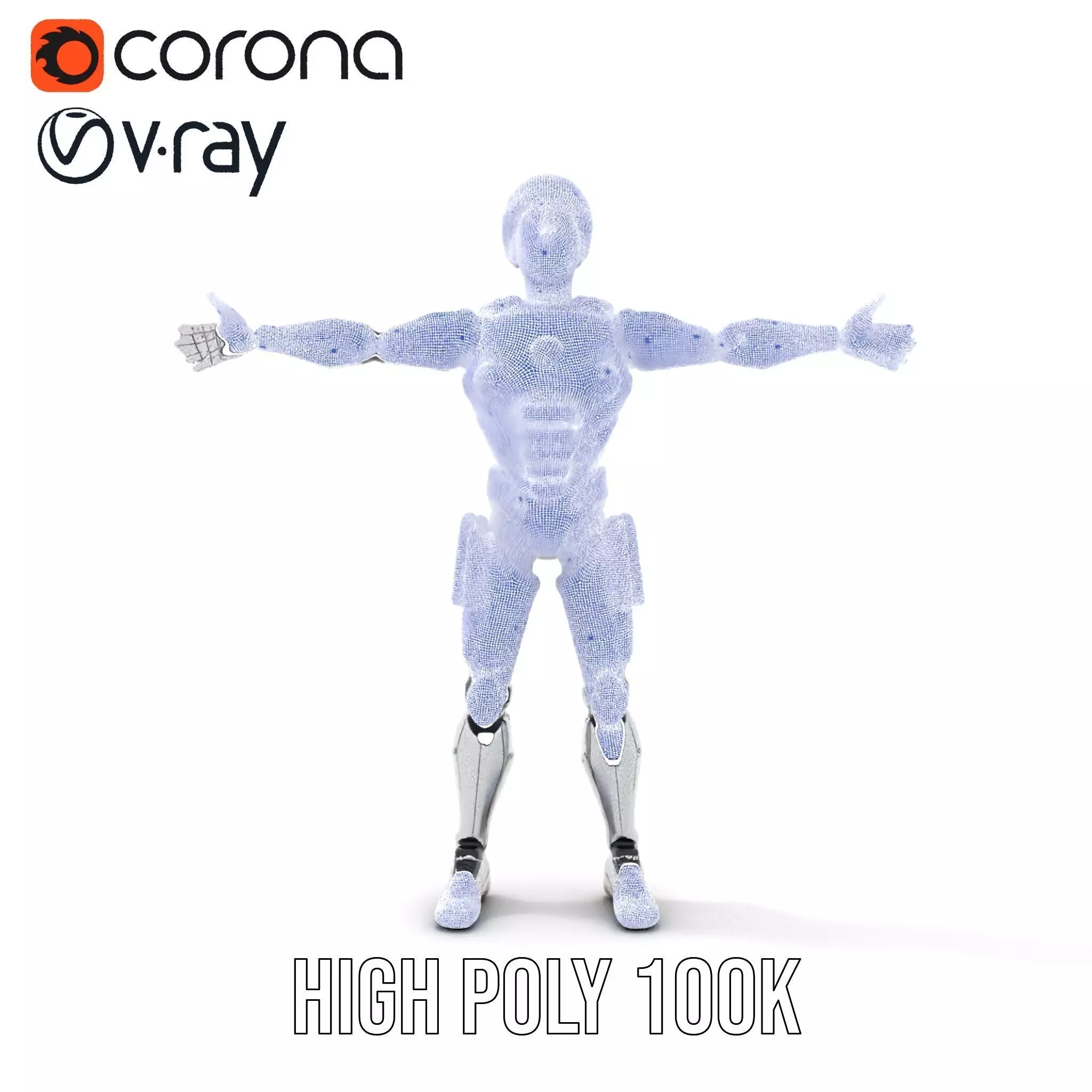 Advanced Silver Robot model pack Low-poly 3D model_32