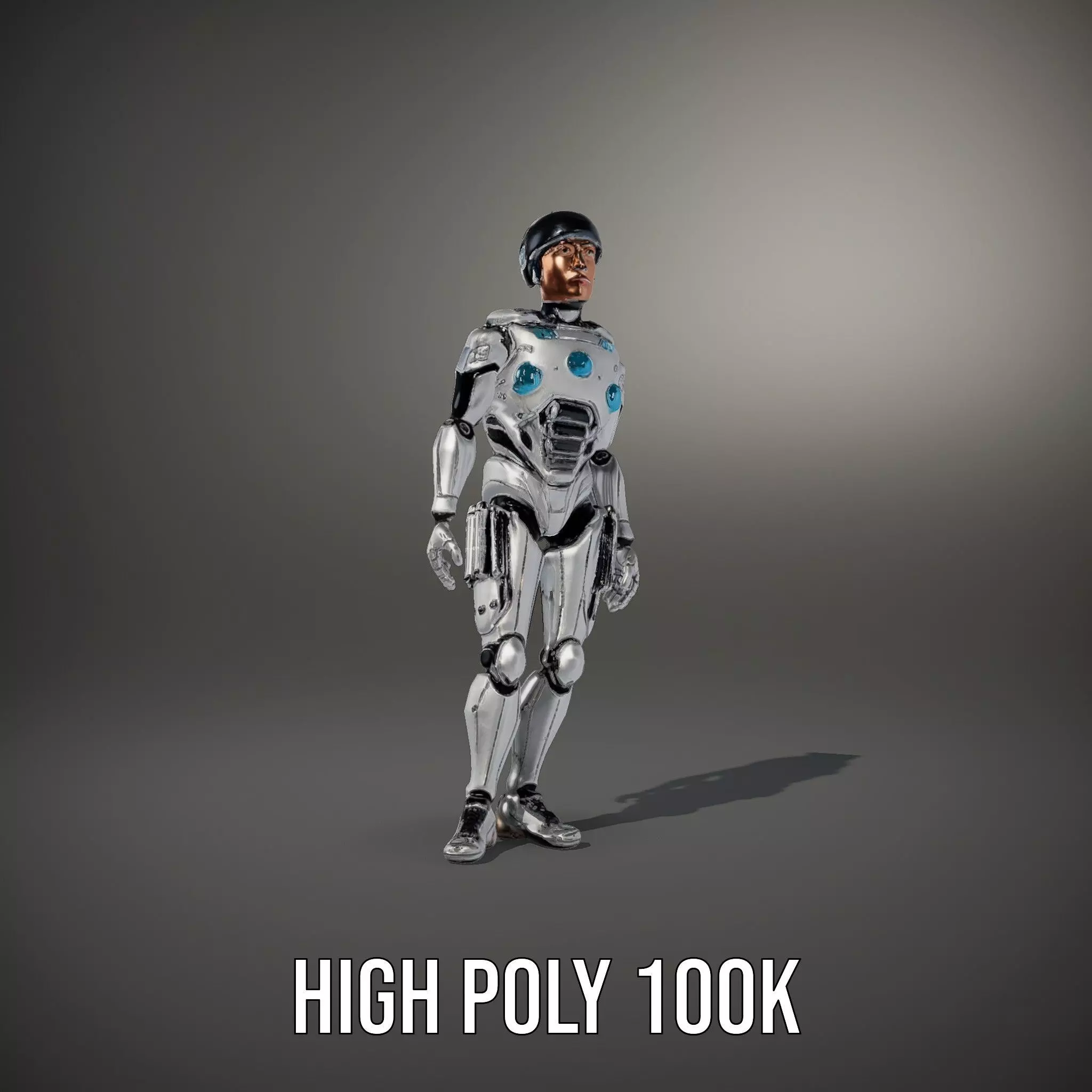 Advanced Silver Robot model pack Low-poly 3D model_8