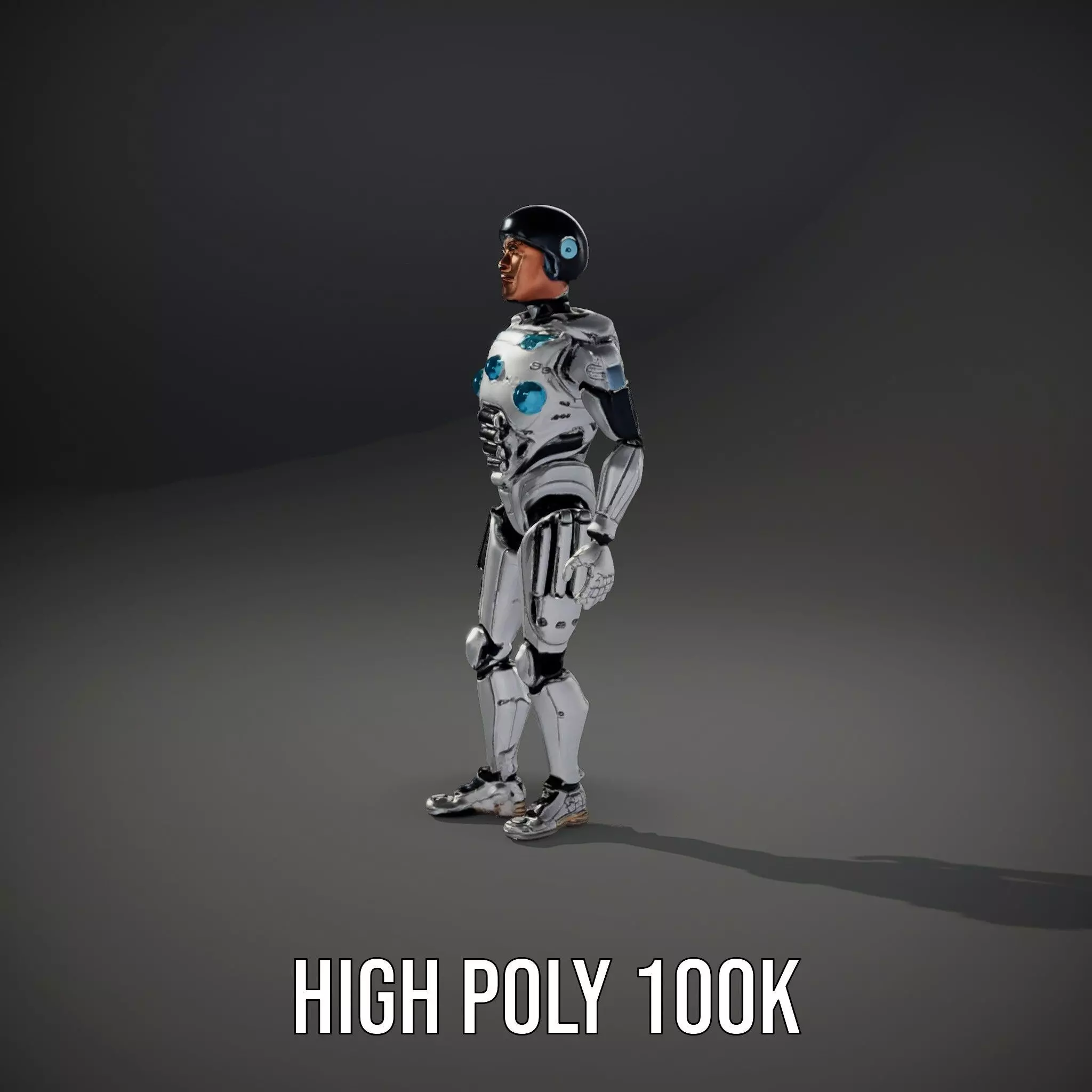 Advanced Silver Robot model pack Low-poly 3D model_10