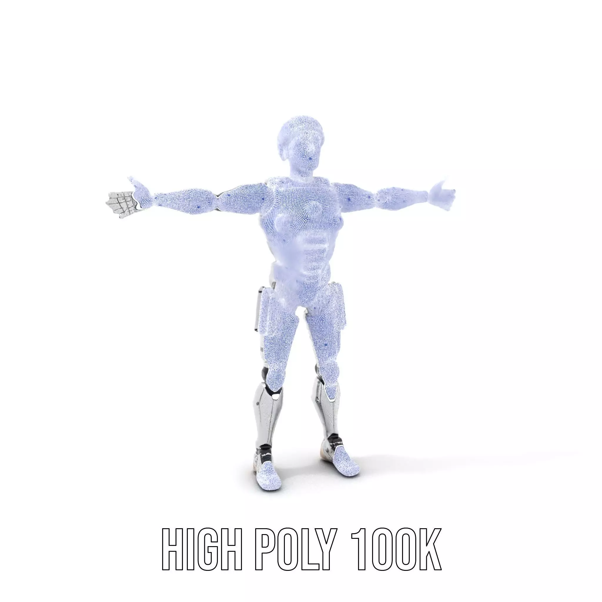 Advanced Silver Robot model pack Low-poly 3D model_4