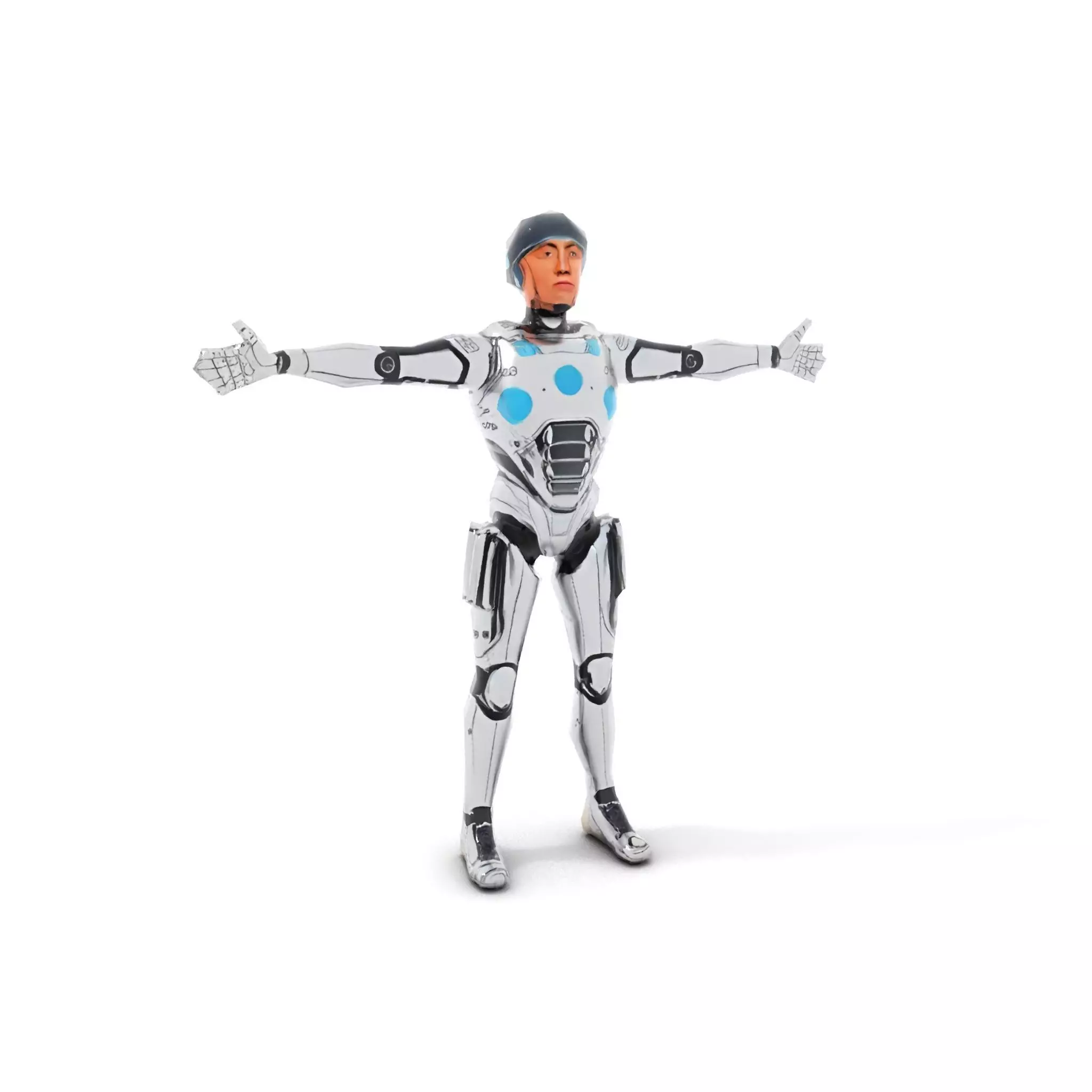 Advanced Silver Robot model pack Low-poly 3D model_19