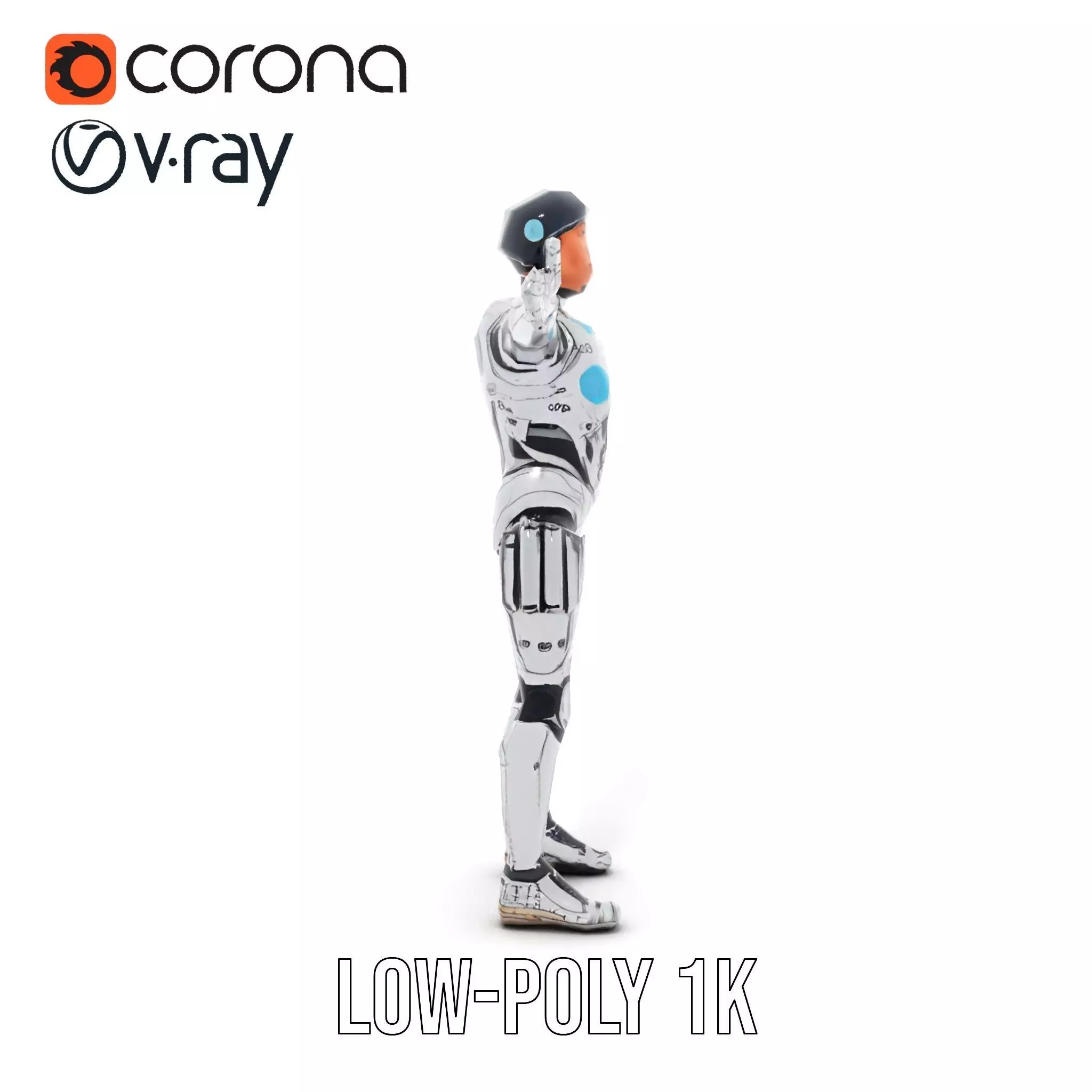 Advanced Silver Robot model pack Low-poly 3D model_17