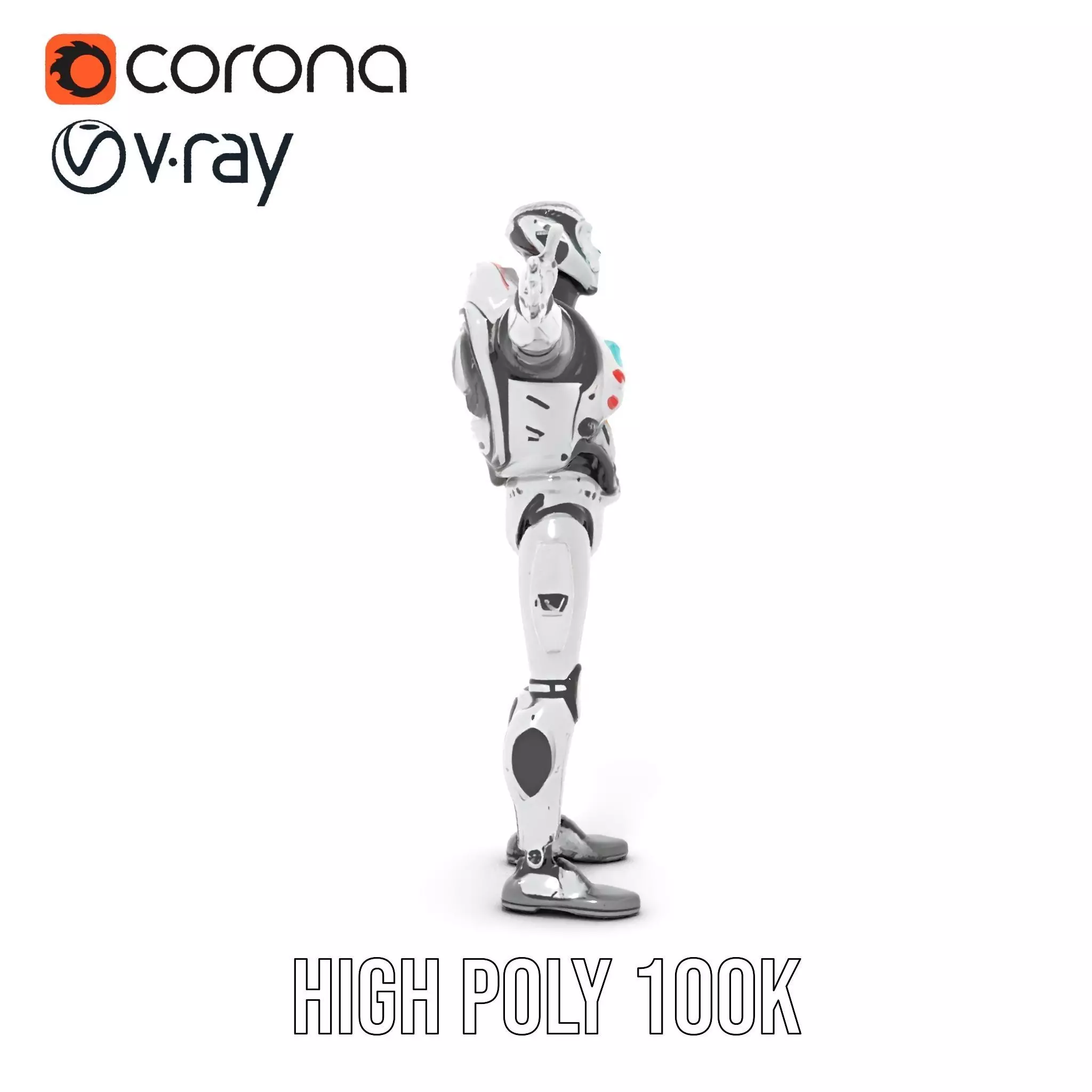 Futuristic Android model pack Low-poly 3D model_20