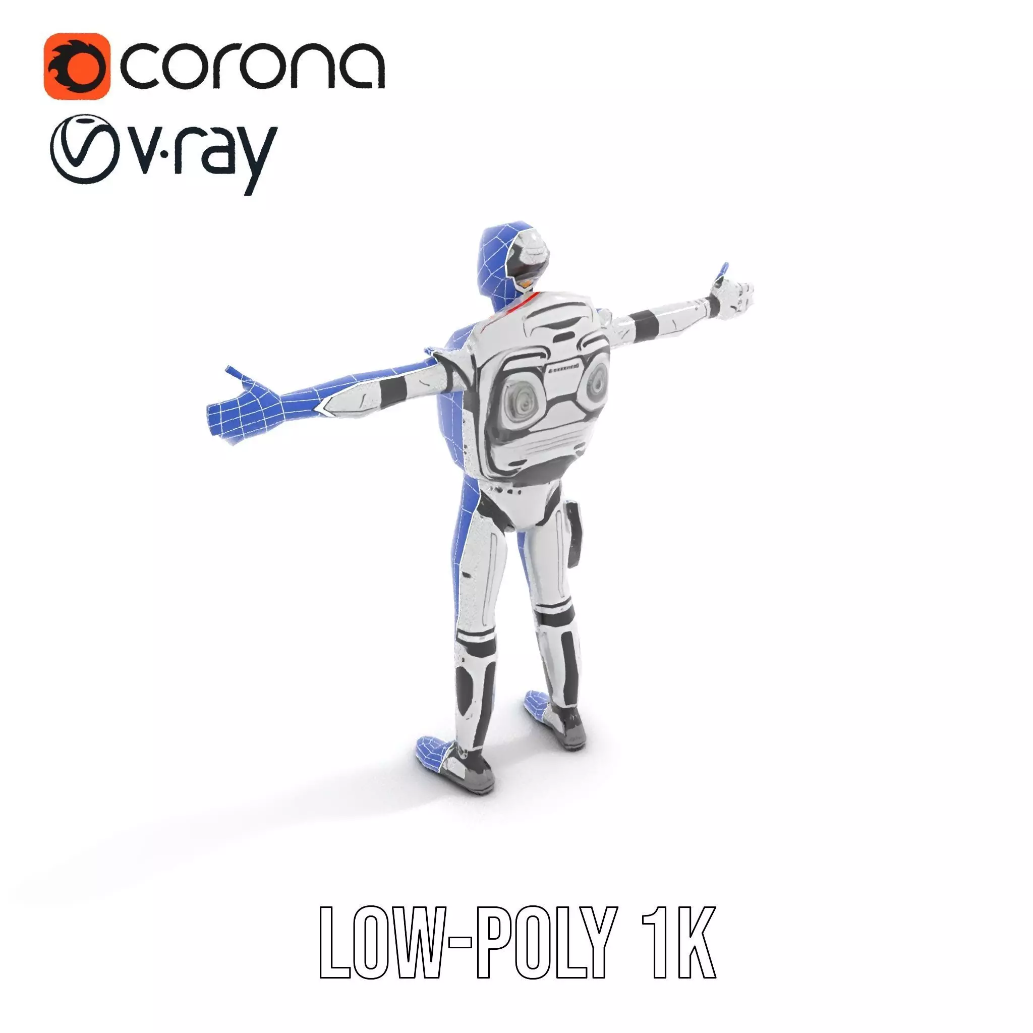 Futuristic Android model pack Low-poly 3D model_31