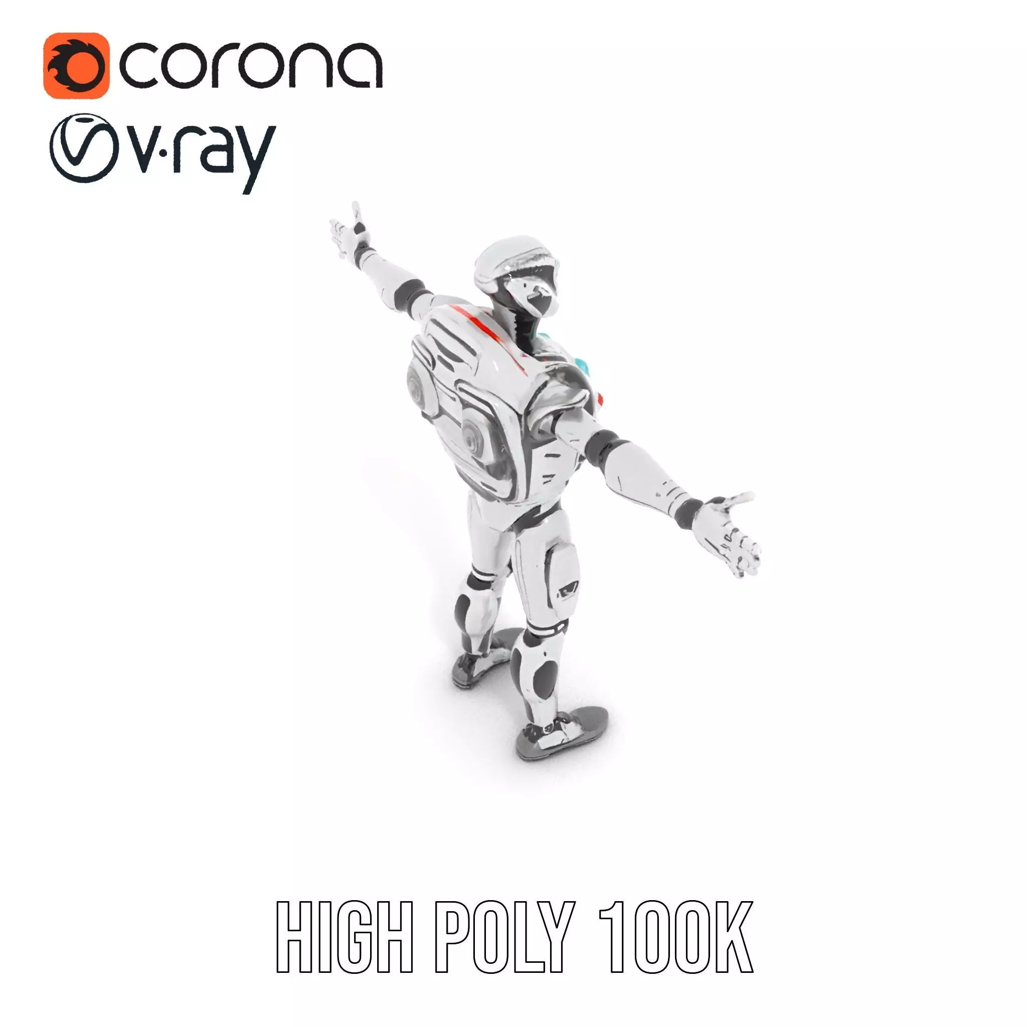 Futuristic Android model pack Low-poly 3D model_23