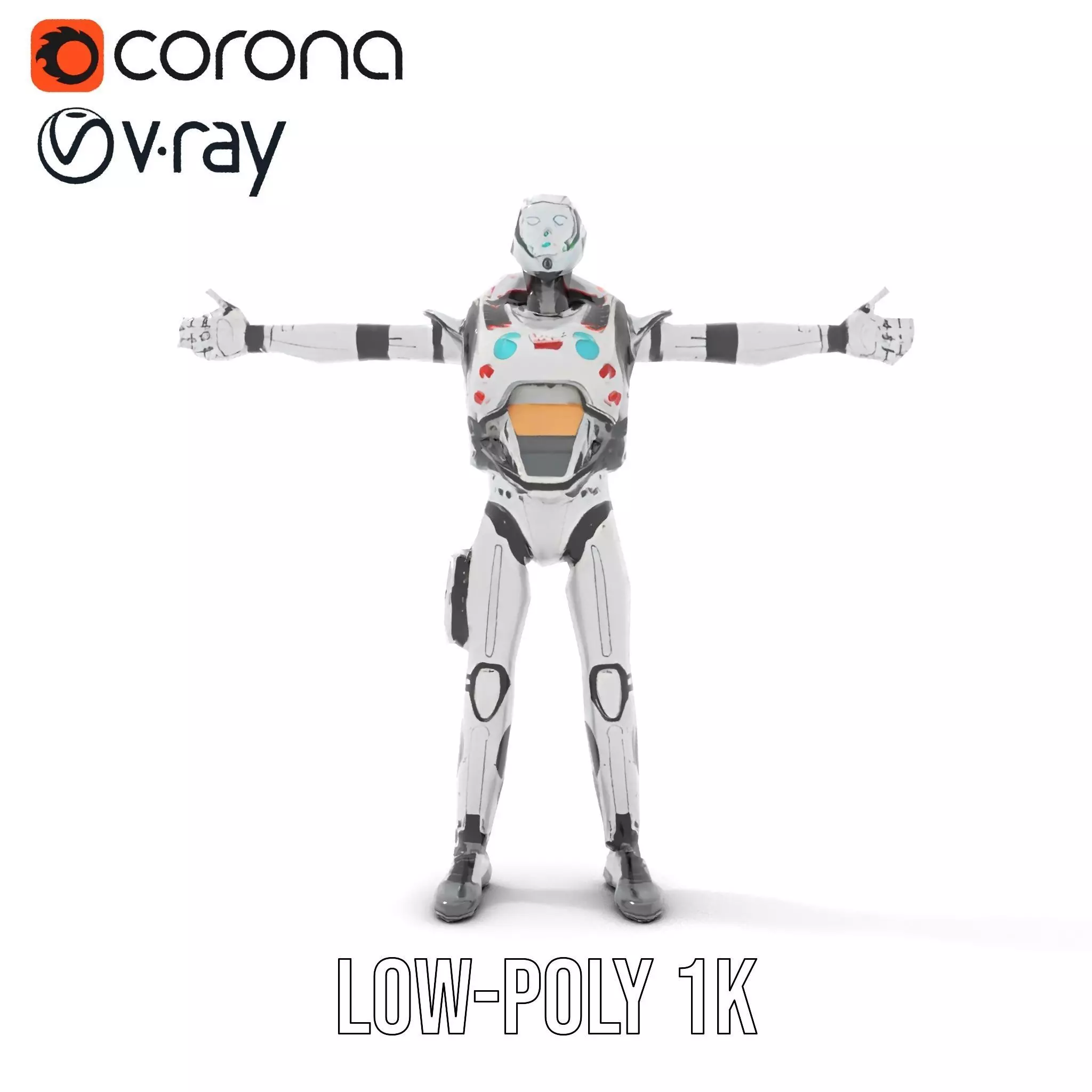 Futuristic Android model pack Low-poly 3D model_19