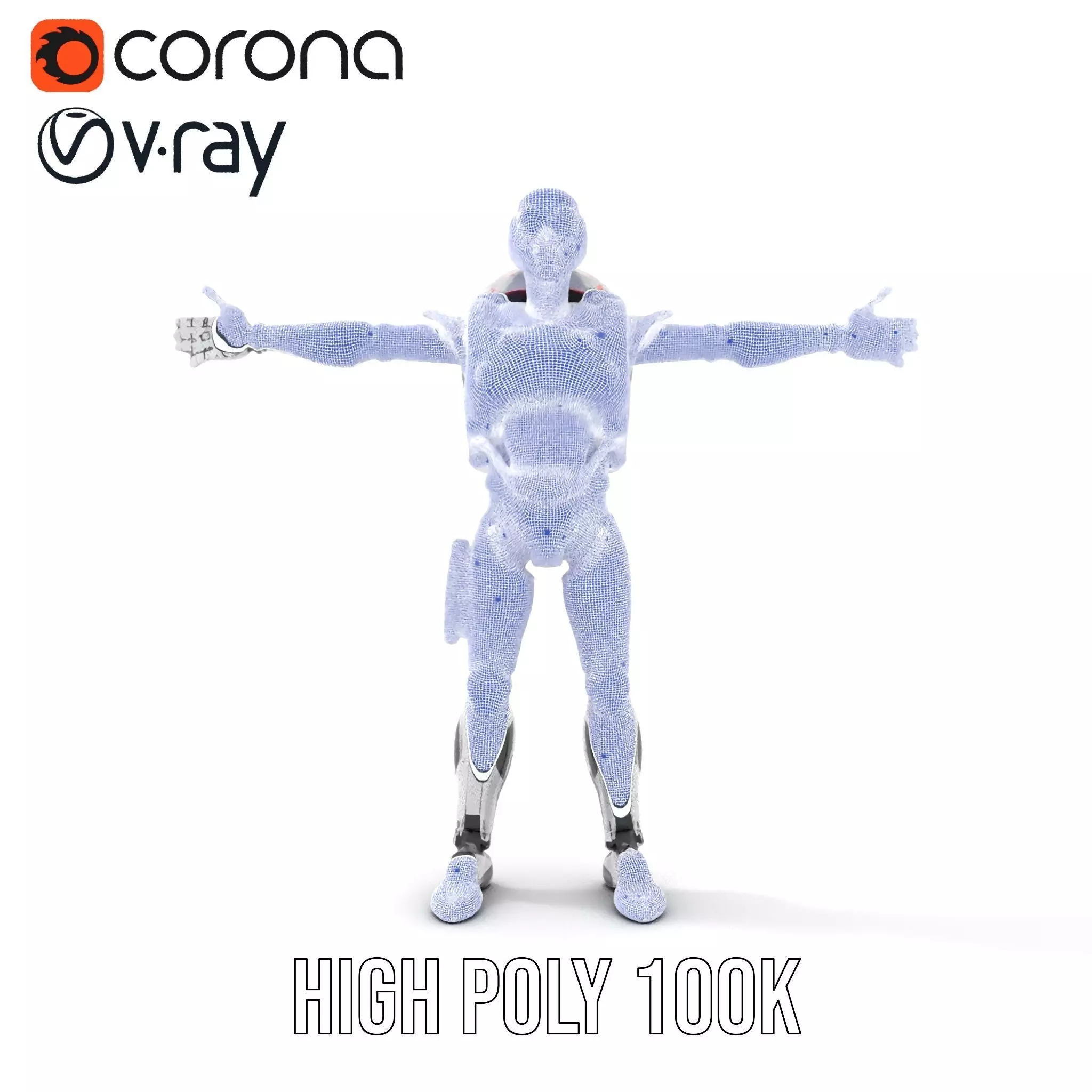 Futuristic Android model pack Low-poly 3D model_32