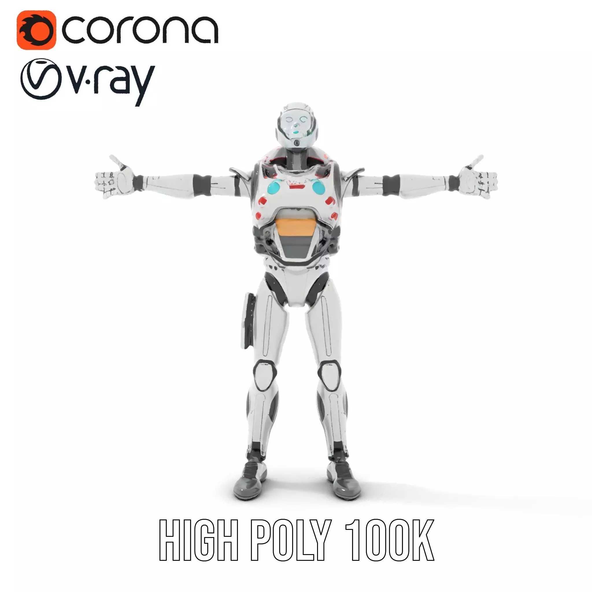 Futuristic Android model pack Low-poly 3D model_26