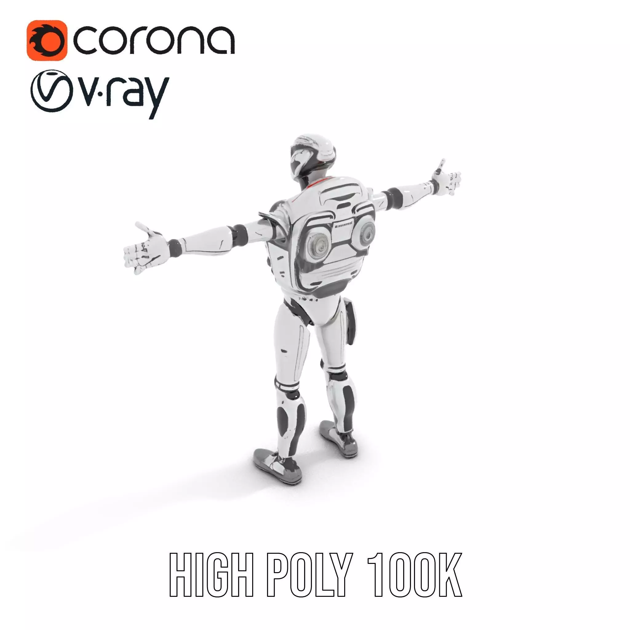 Futuristic Android model pack Low-poly 3D model_13