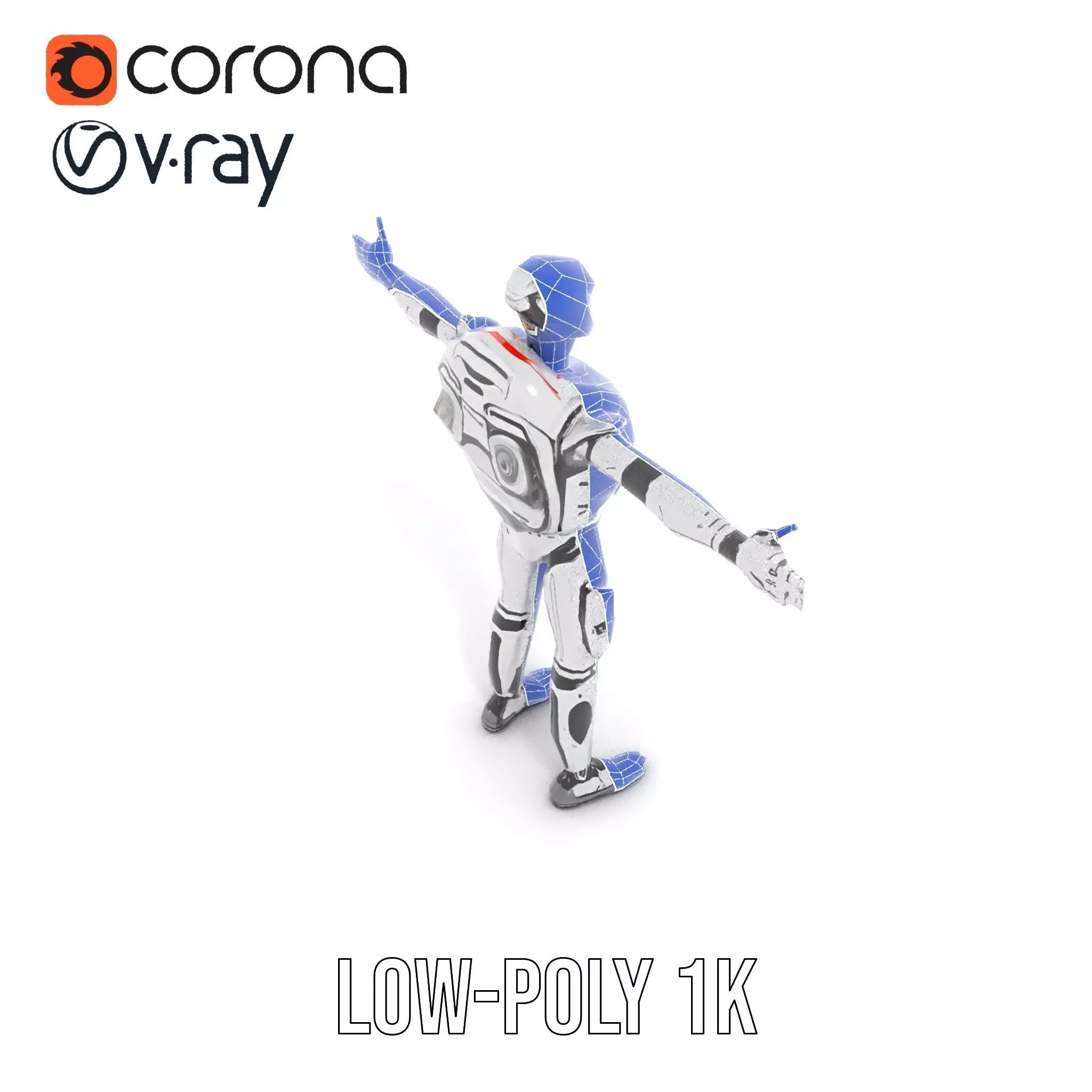 Futuristic Android model pack Low-poly 3D model_12