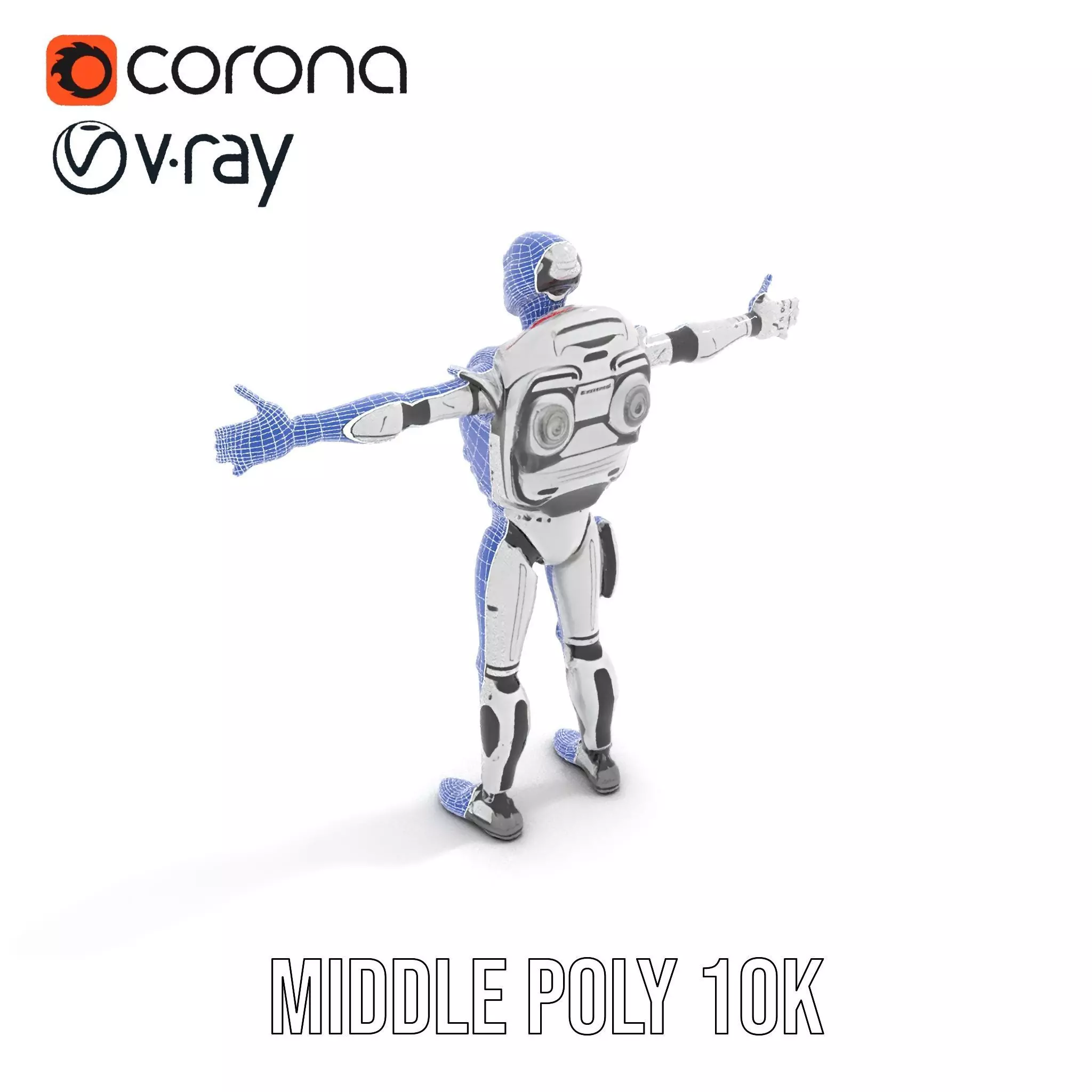 Futuristic Android model pack Low-poly 3D model_21