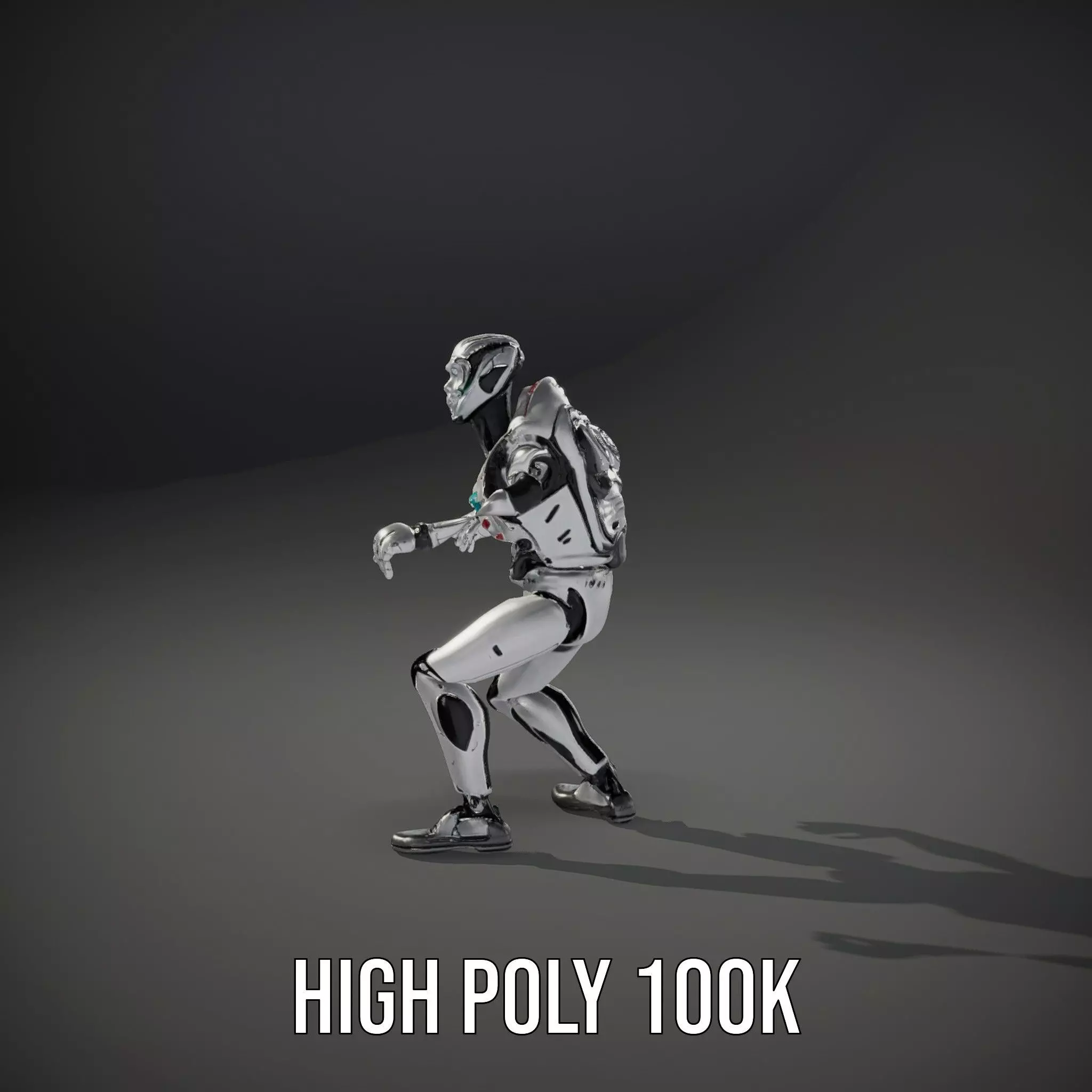 Futuristic Android model pack Low-poly 3D model_8