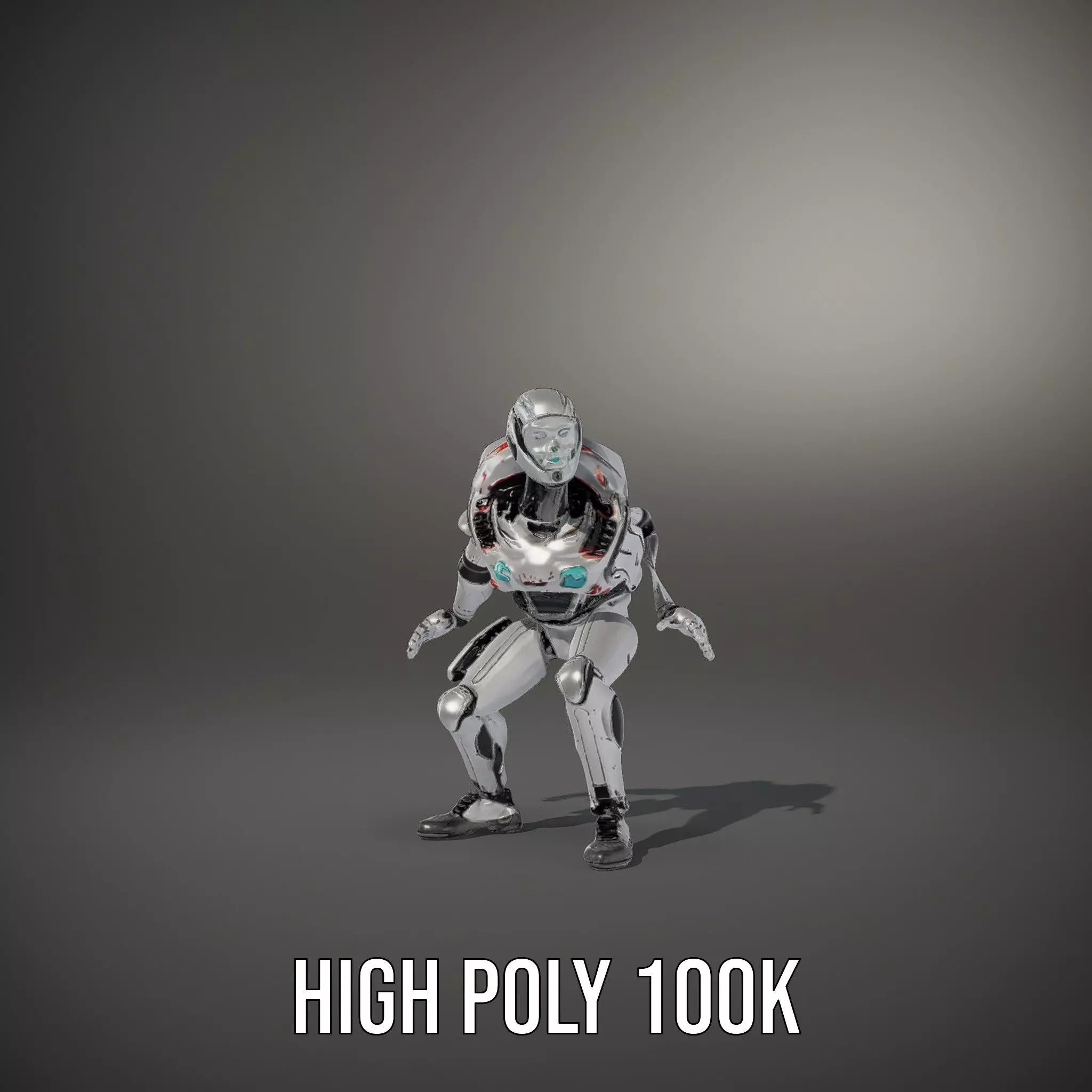 Futuristic Android model pack Low-poly 3D model_10