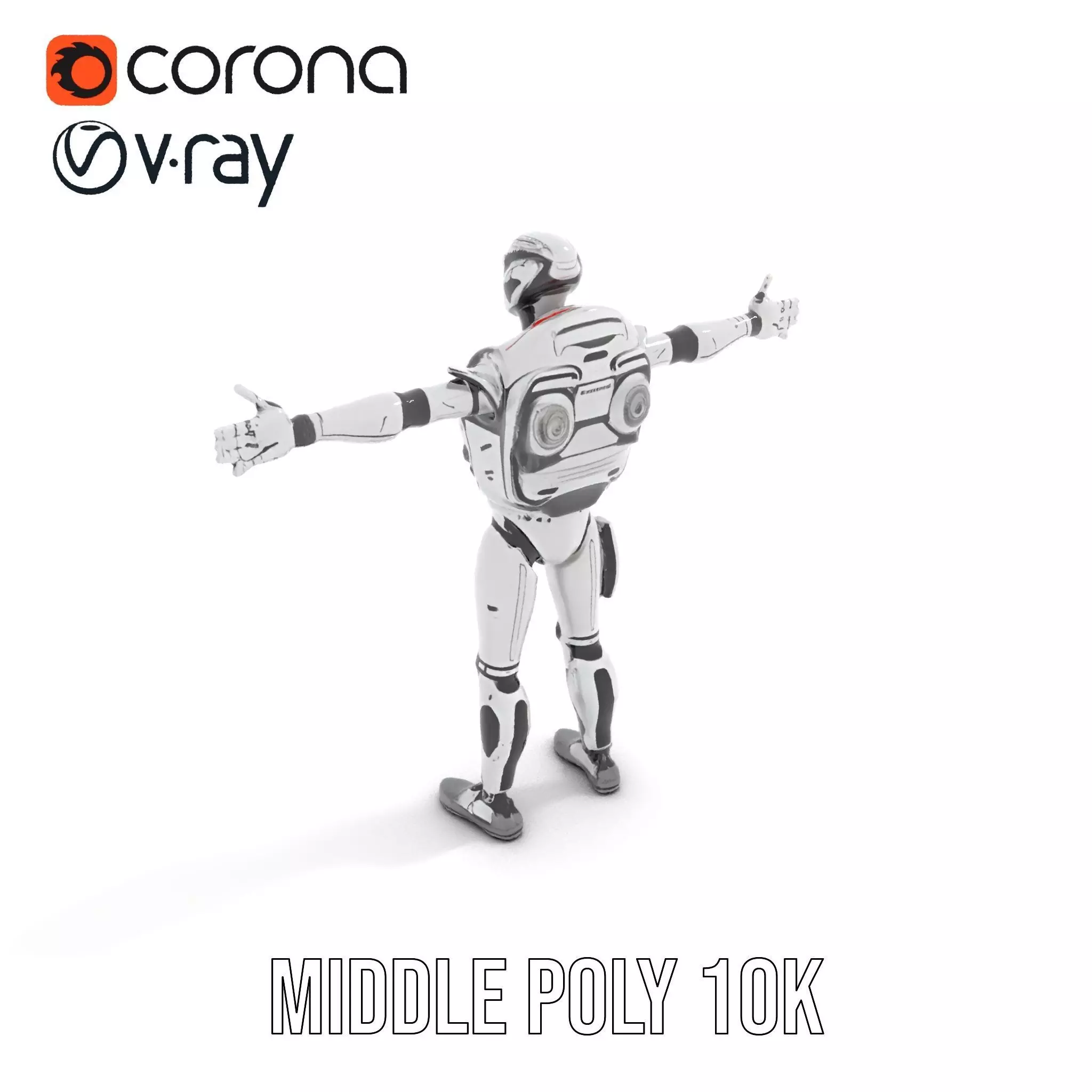 Futuristic Android model pack Low-poly 3D model_24