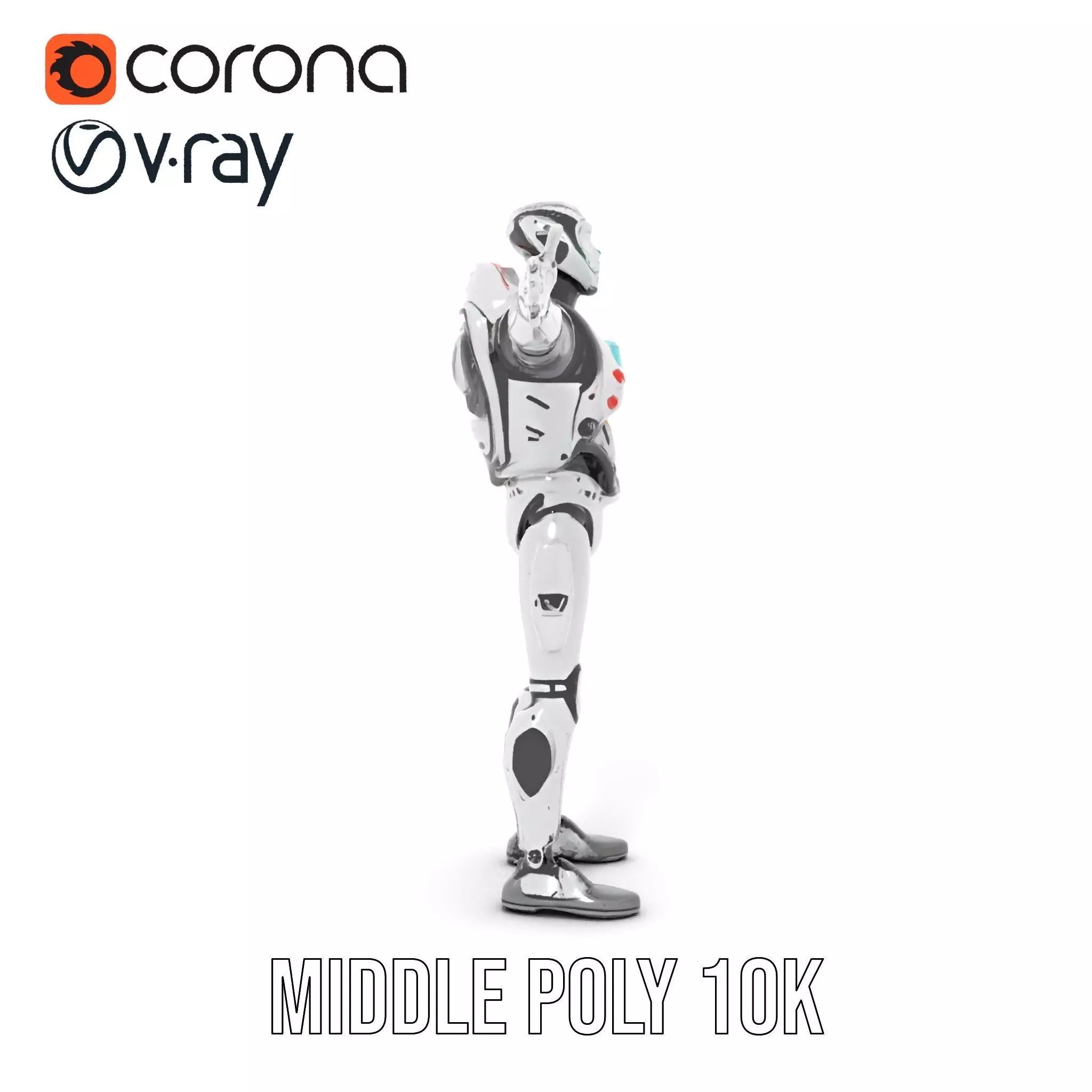 Futuristic Android model pack Low-poly 3D model_5