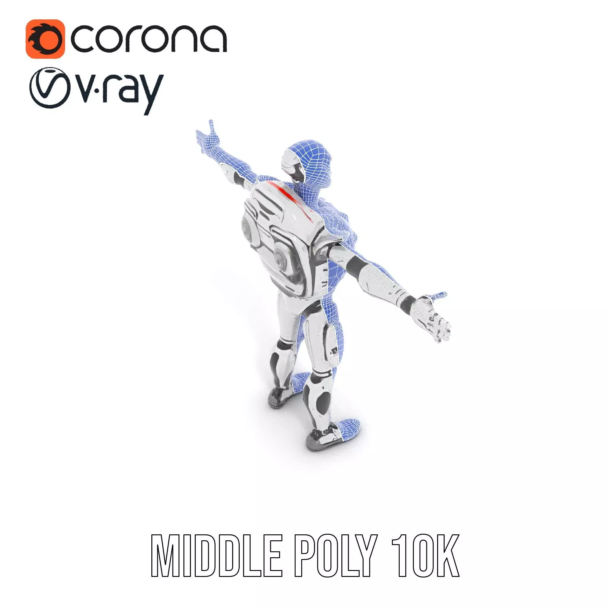 Futuristic Android model pack Low-poly 3D model_14