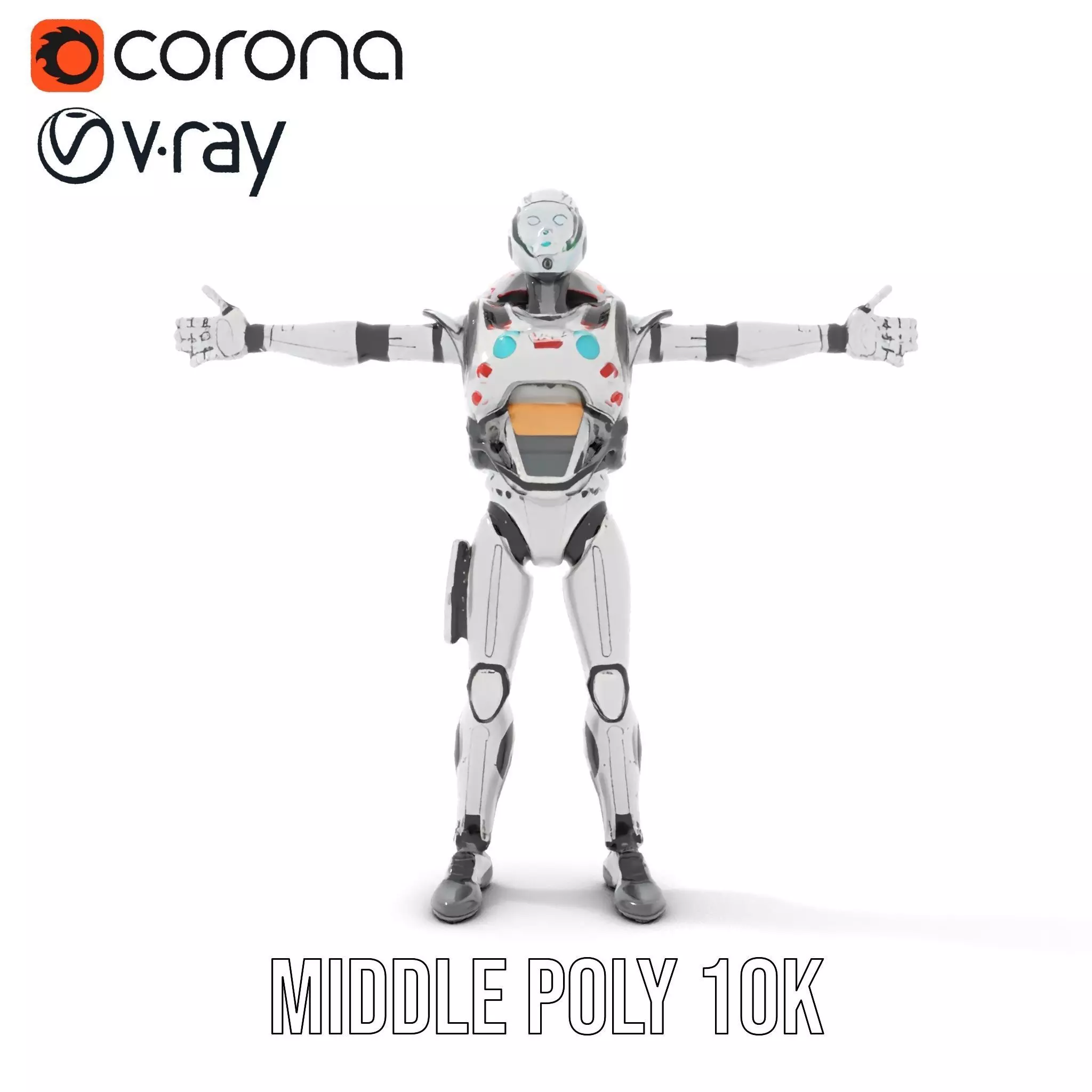 Futuristic Android model pack Low-poly 3D model_11