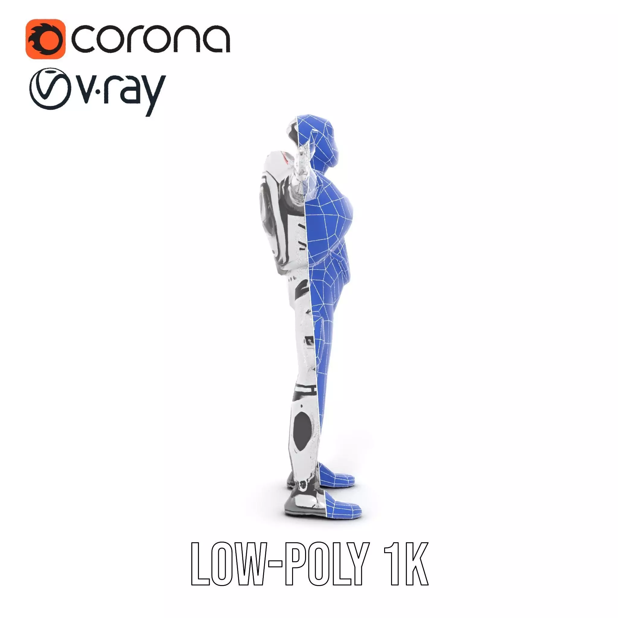 Futuristic Android model pack Low-poly 3D model_28