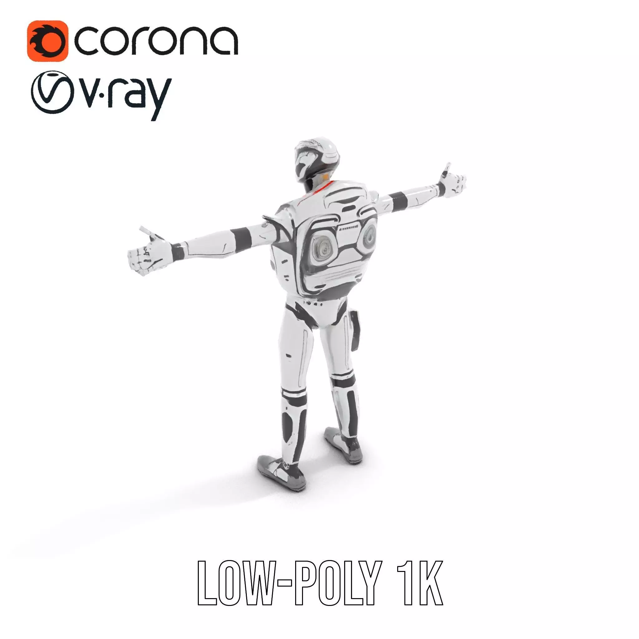 Futuristic Android model pack Low-poly 3D model_17