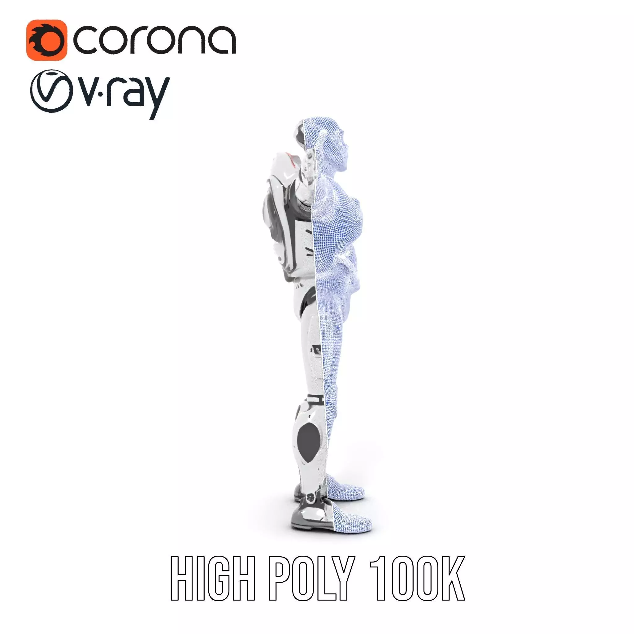 Futuristic Android model pack Low-poly 3D model_34