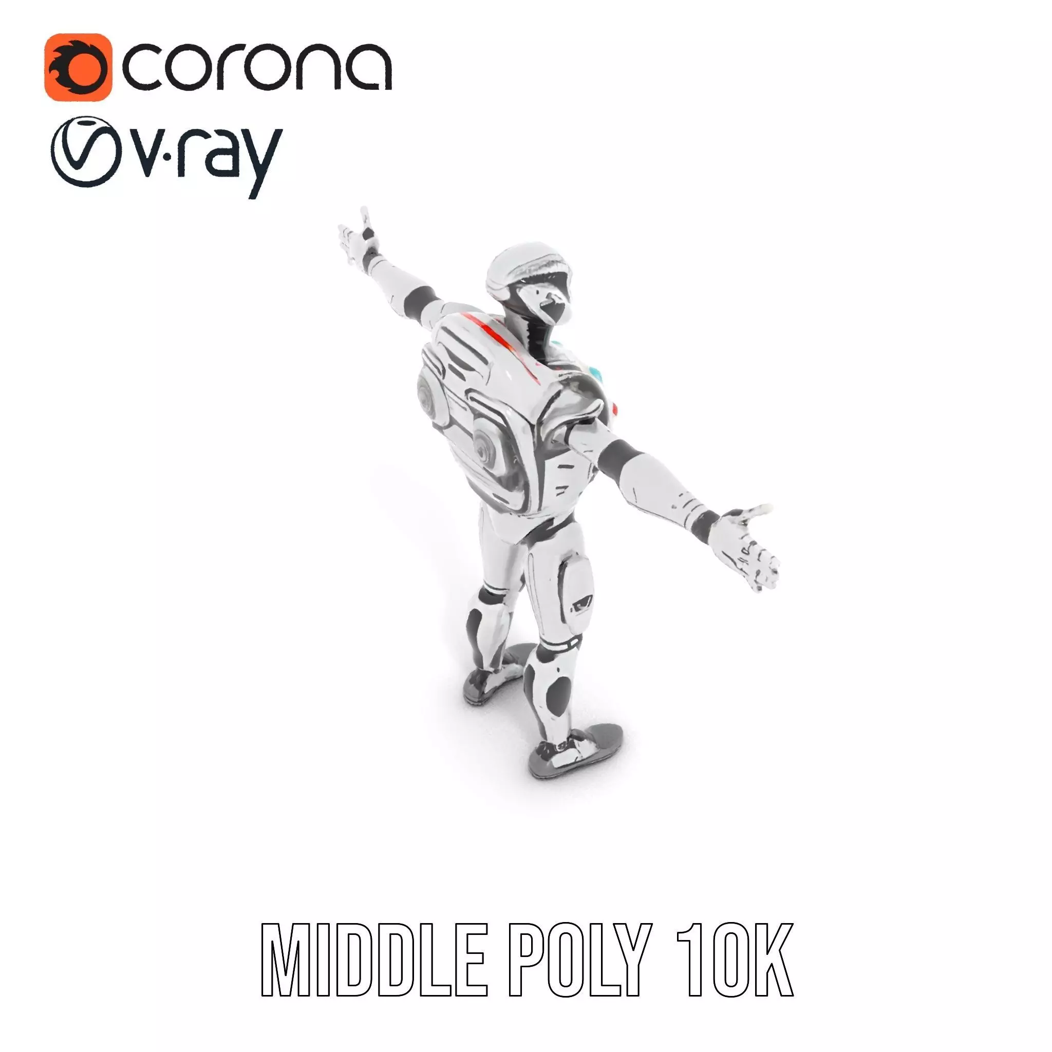 Futuristic Android model pack Low-poly 3D model_27