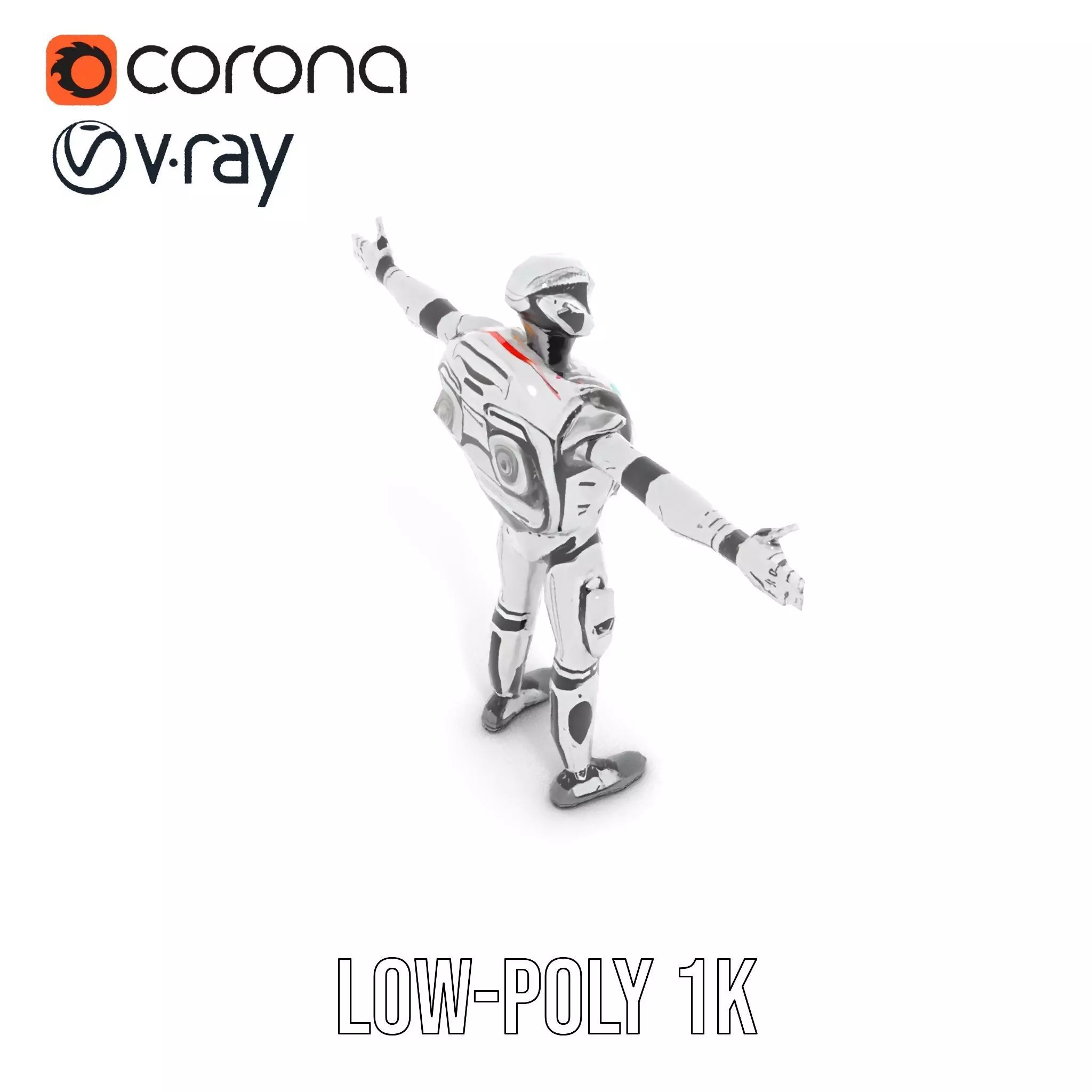 Futuristic Android model pack Low-poly 3D model_22