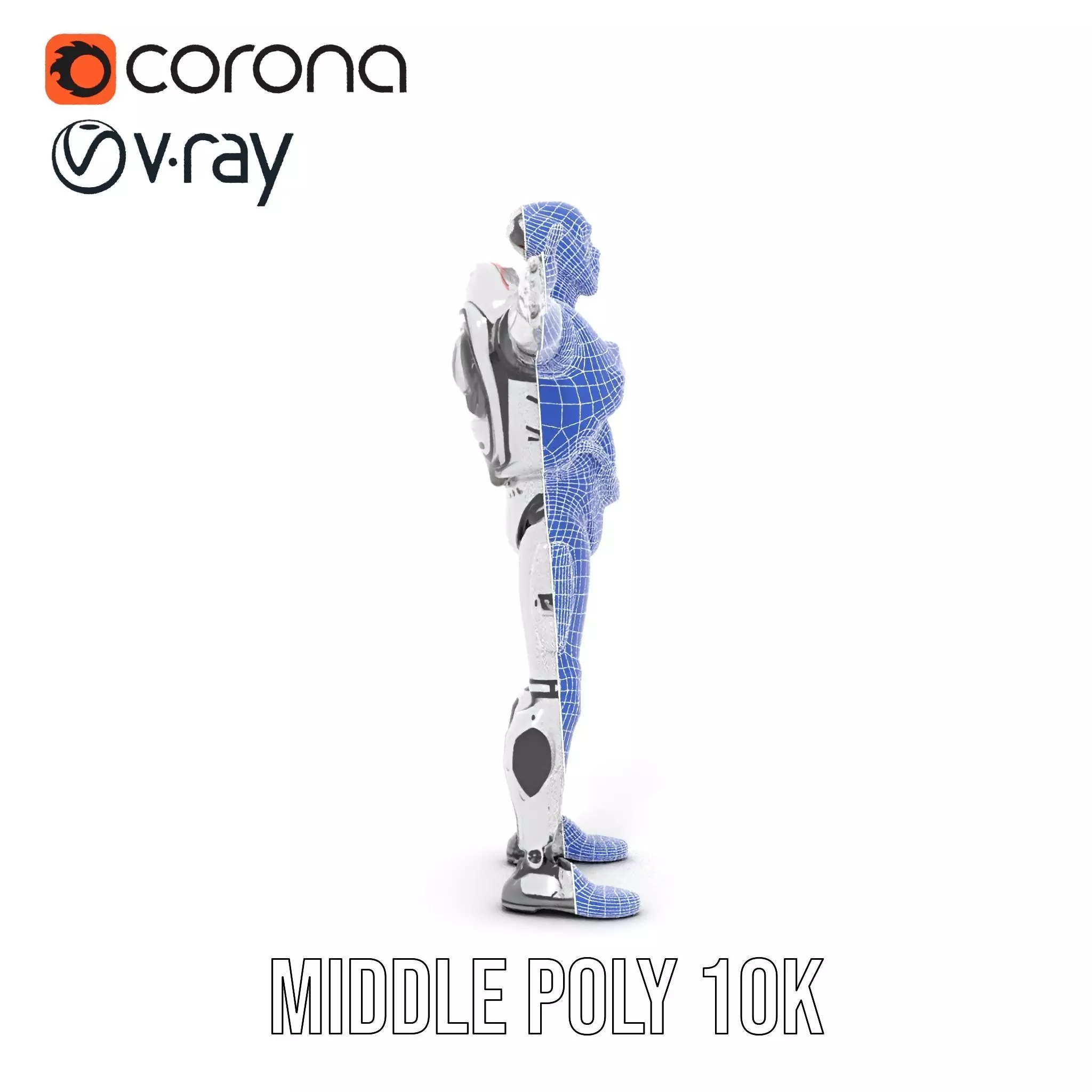 Futuristic Android model pack Low-poly 3D model_30