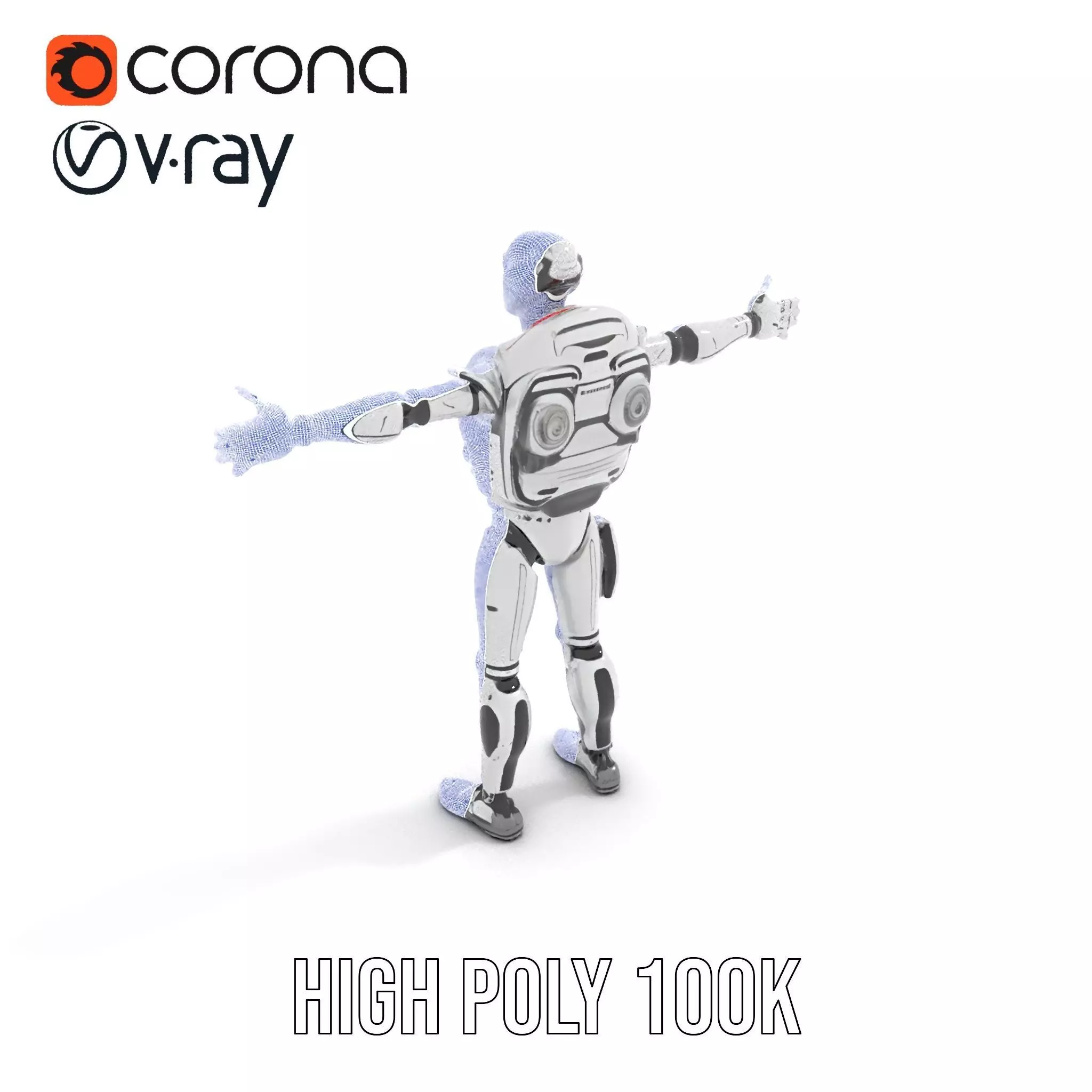 Futuristic Android model pack Low-poly 3D model_33