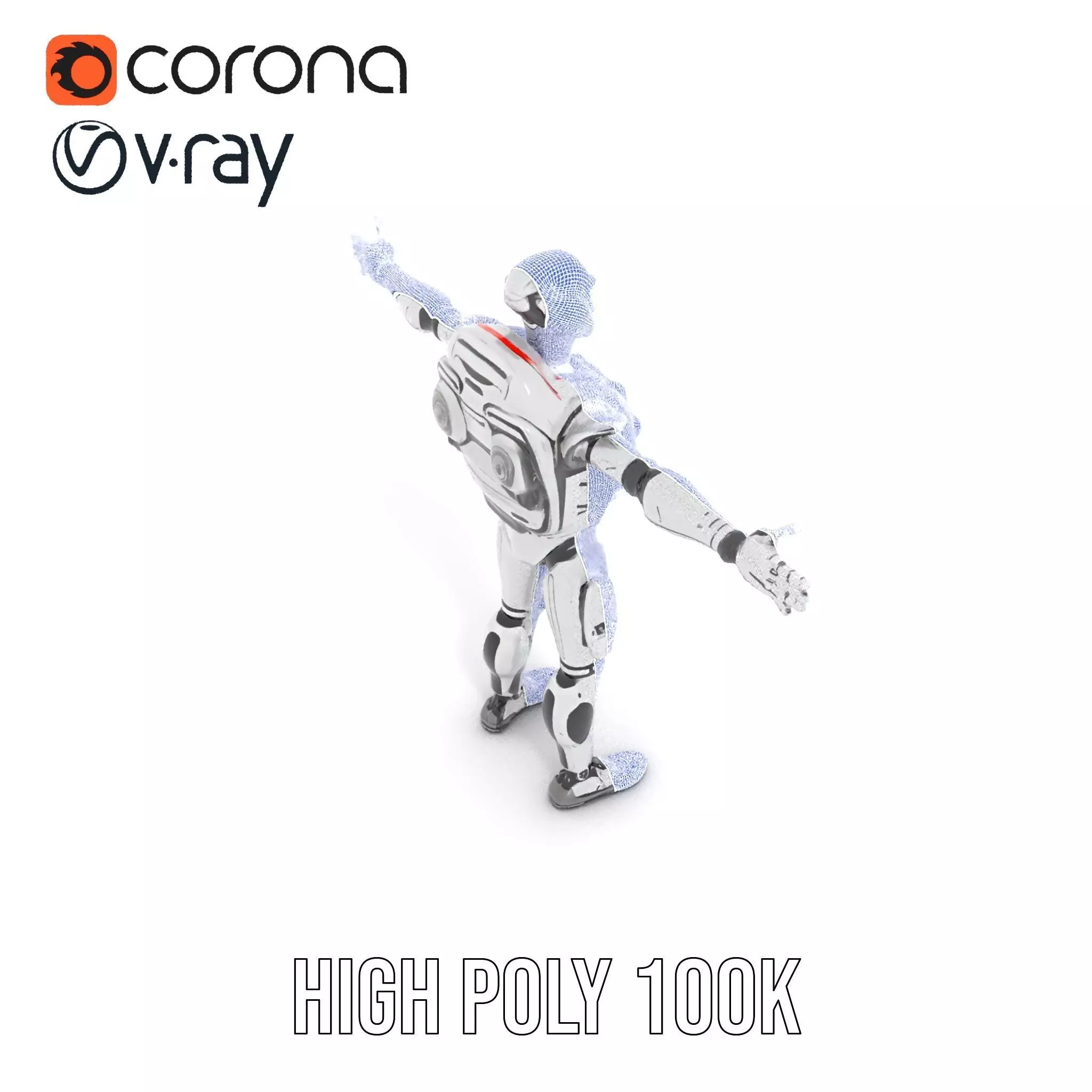 Futuristic Android model pack Low-poly 3D model_29